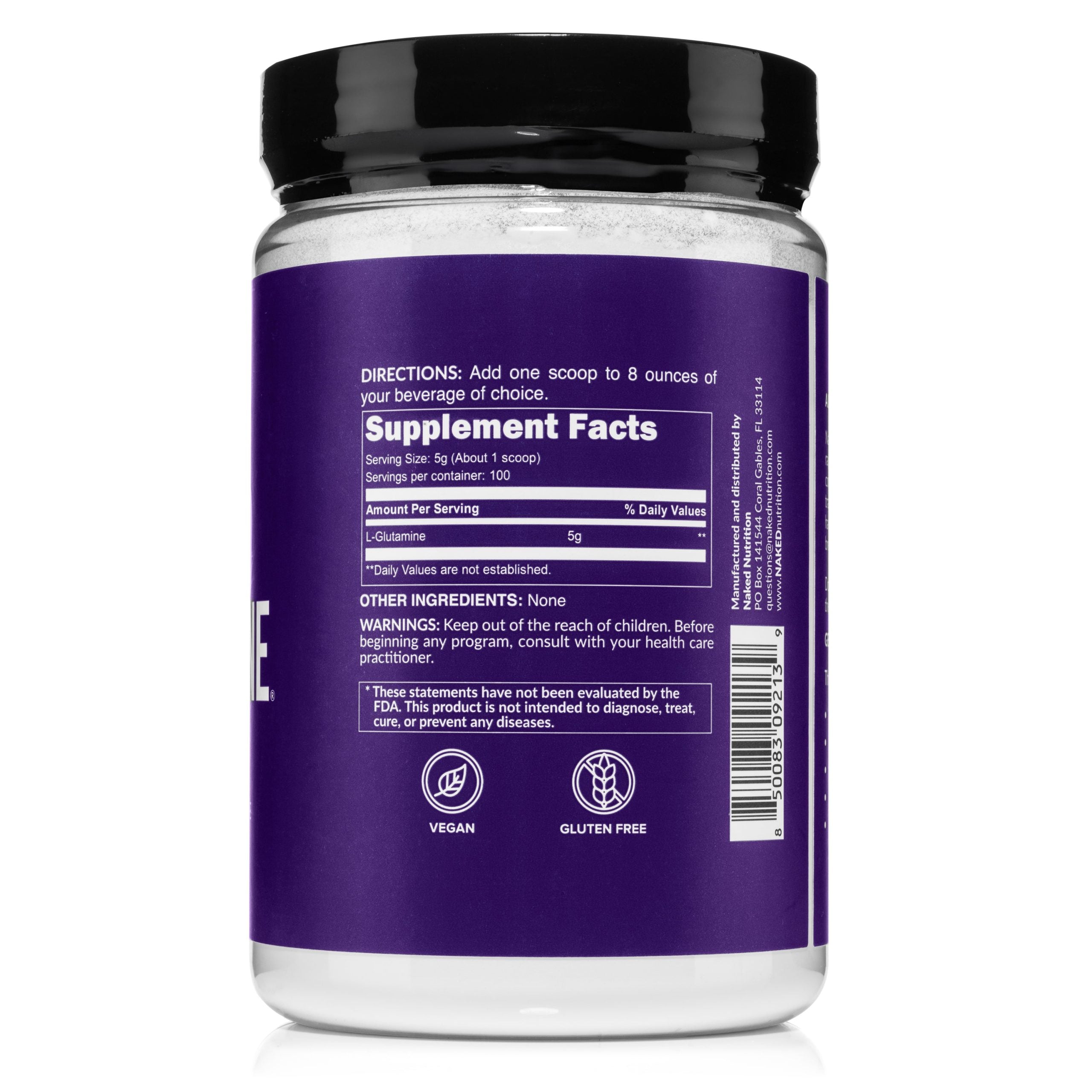 Glutamine Powder - 1.1LB Made for Quick Mixing Around Workouts