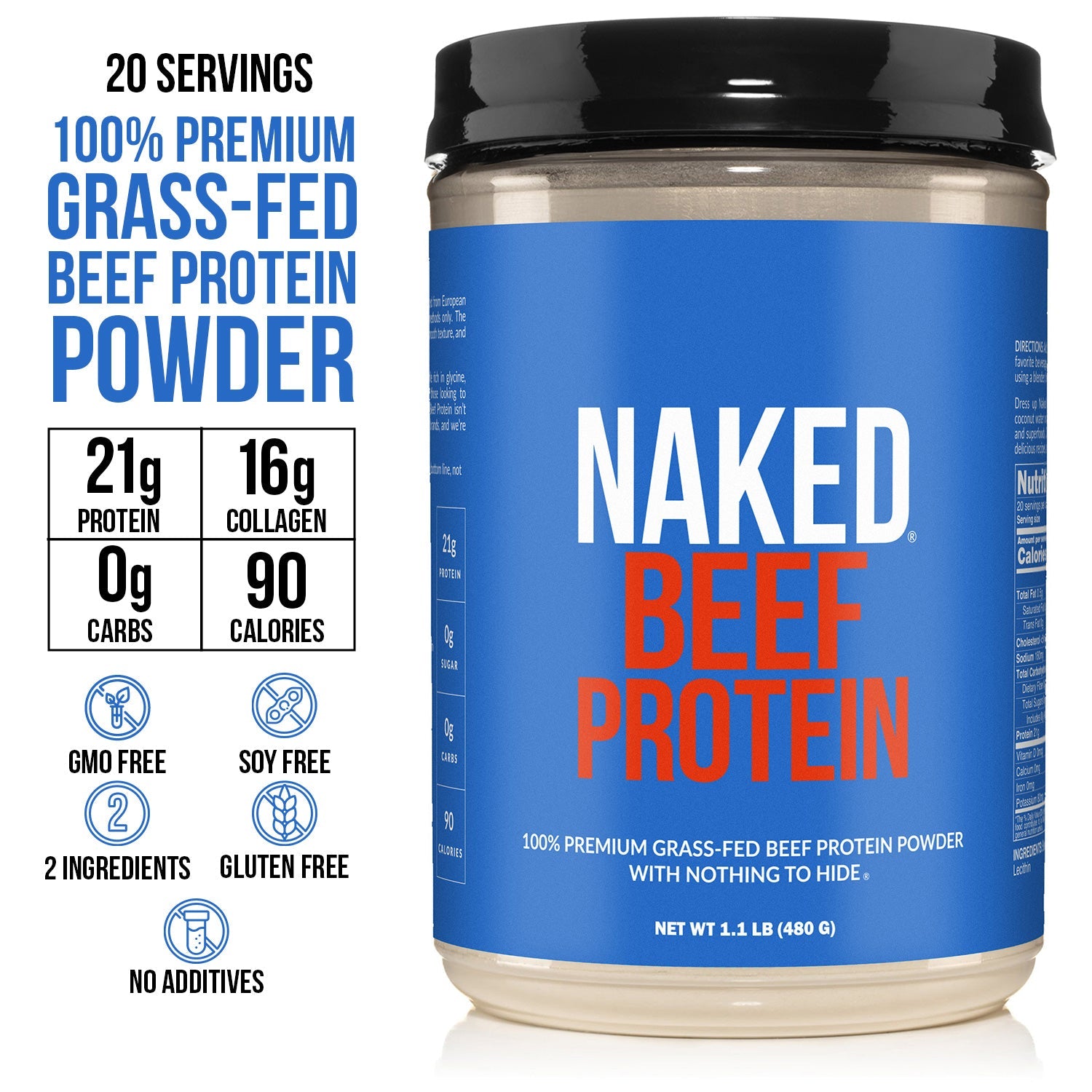 Beef Protein Powder - Unflavored Made for Shakes, Smoothies and Recipes