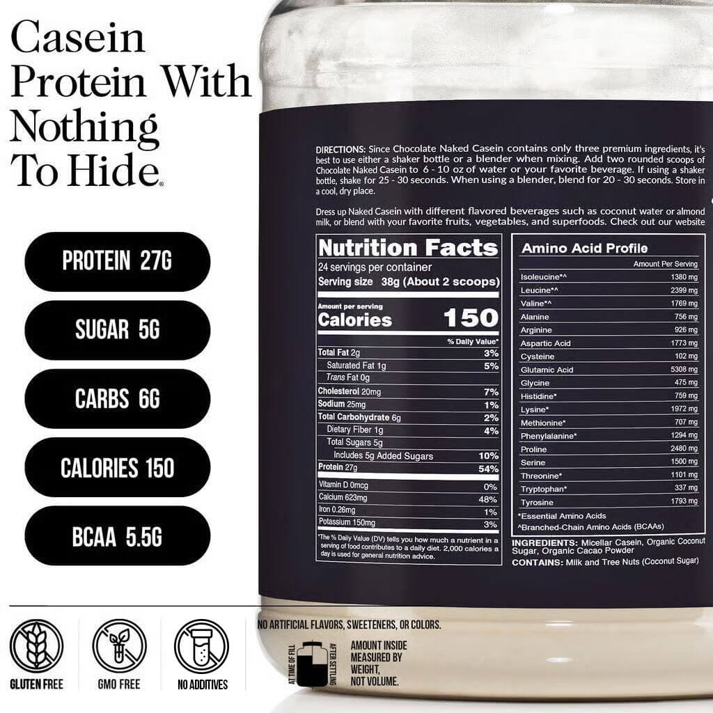 Chocolate Casein Protein Powder - Chocolate Made for Shakes, Smoothies and Recipes