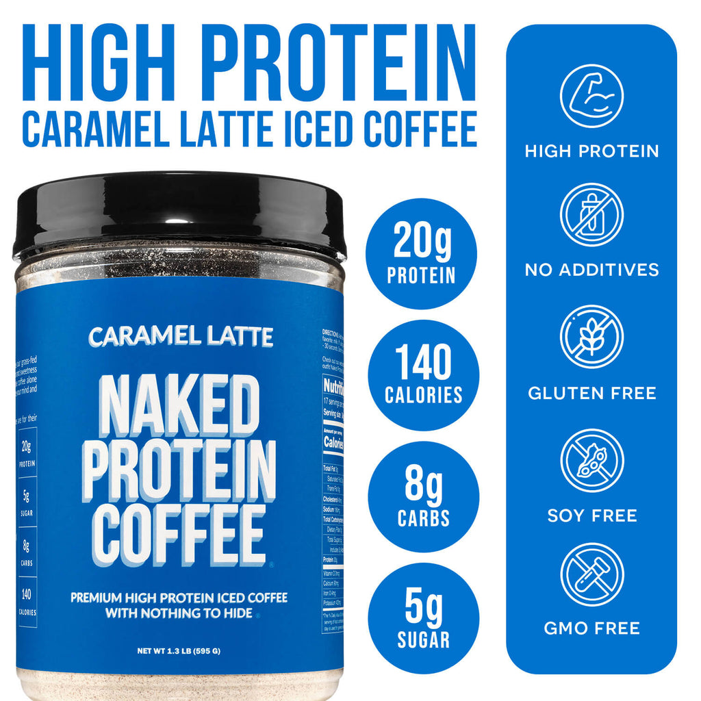 Caramel Latte Protein Iced Coffee - Caramel Latte Made for Quick Coffee - Based Protein Drinks