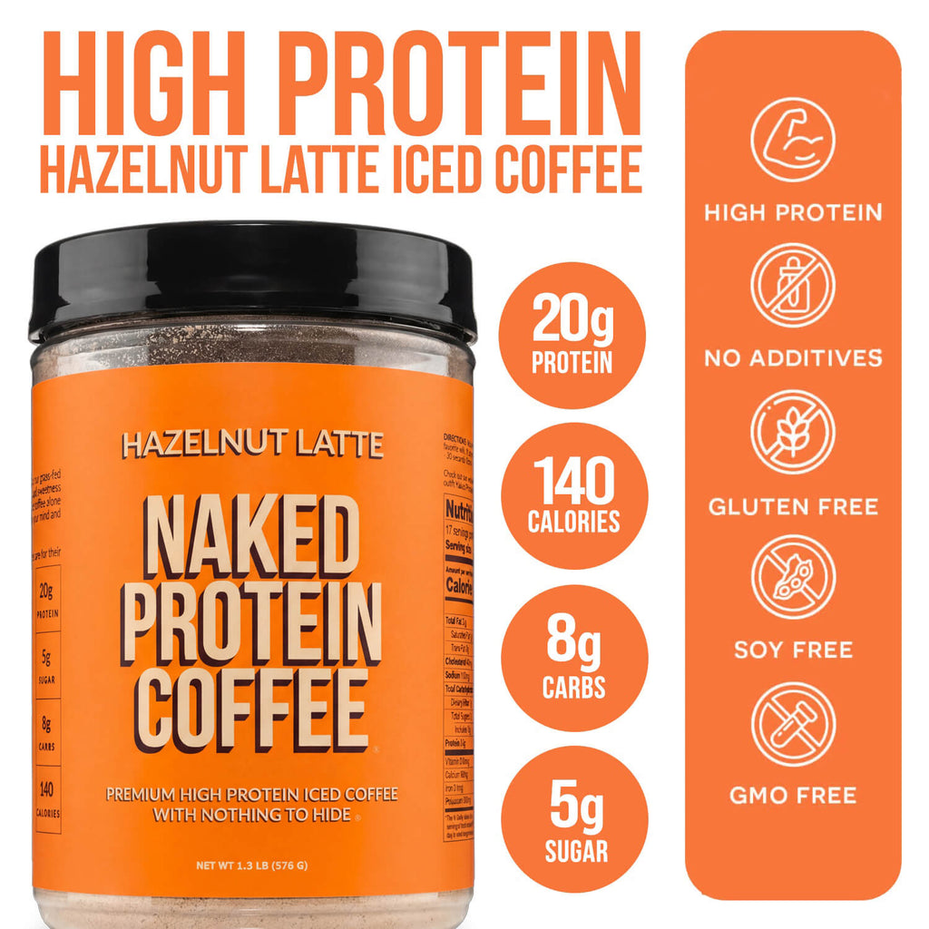 Hazelnut Latte Protein Iced Coffee - Hazelnut Latte Made for Quick Coffee - Based Protein Drinks