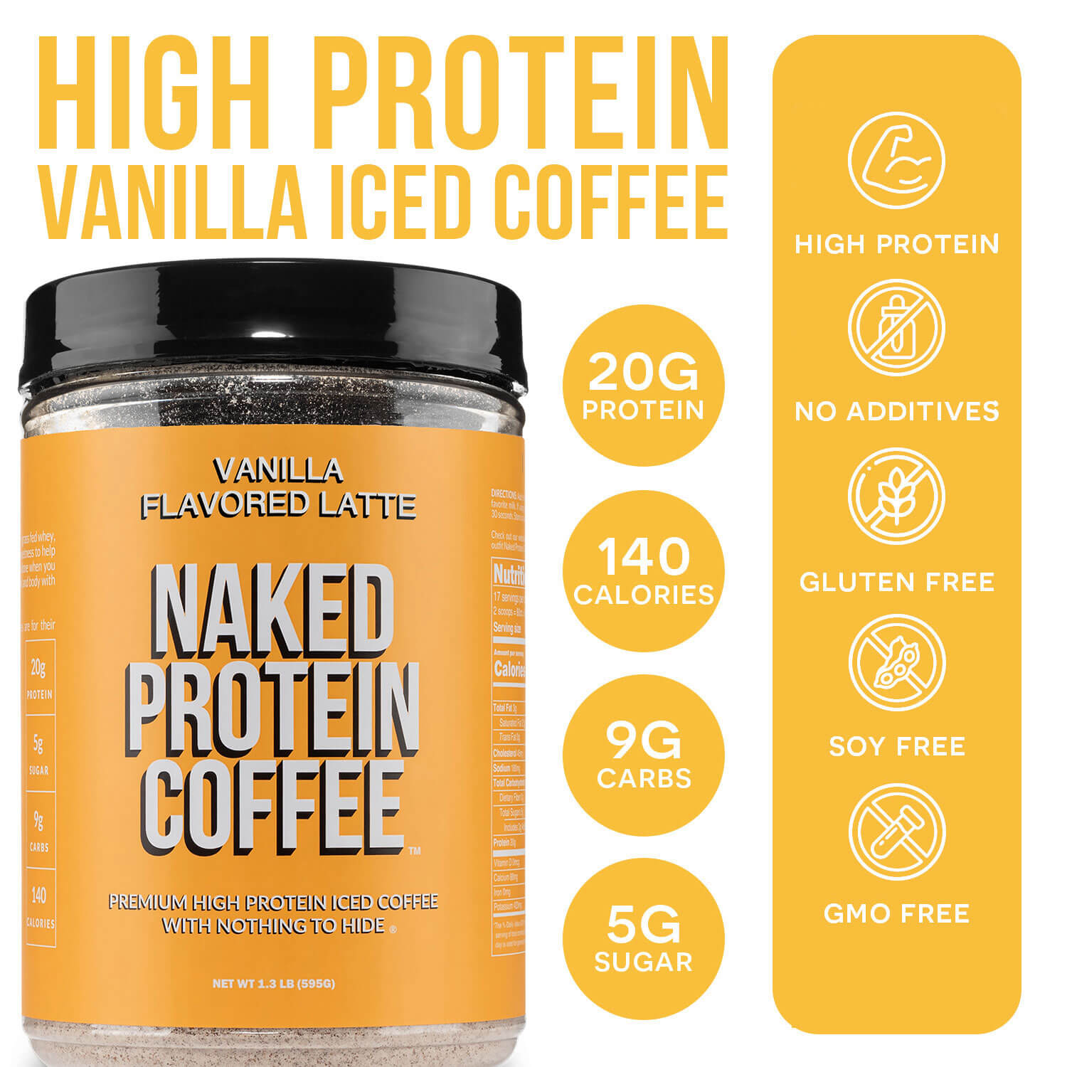Vanilla Latte Protein Iced Coffee - Vanilla Latte Made for Quick Coffee - Based Protein Drinks