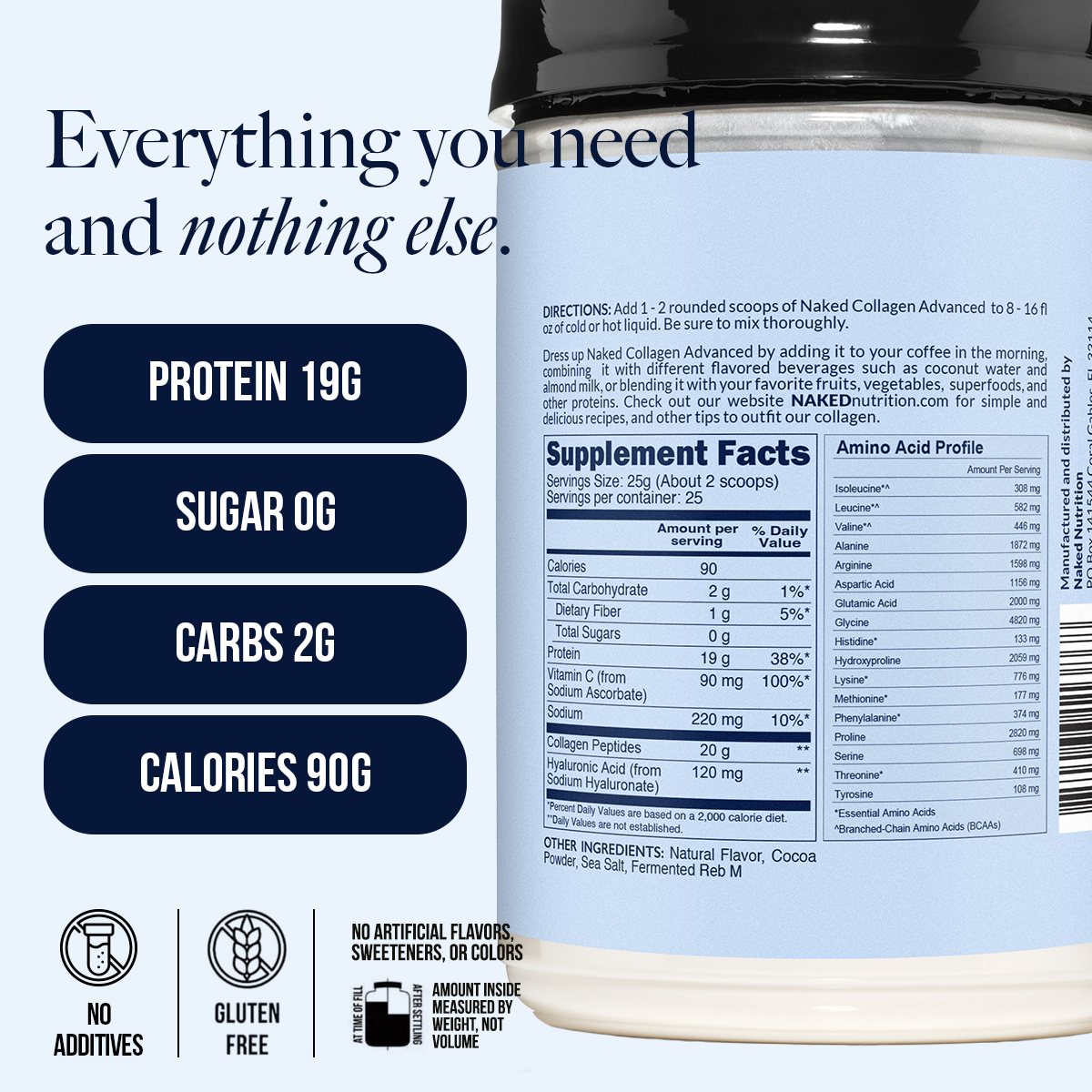 Chocolate Collagen Peptides with Hyaluronic Acid - Chocolate Advanced Collagen Peptides Made for Flexible Routines