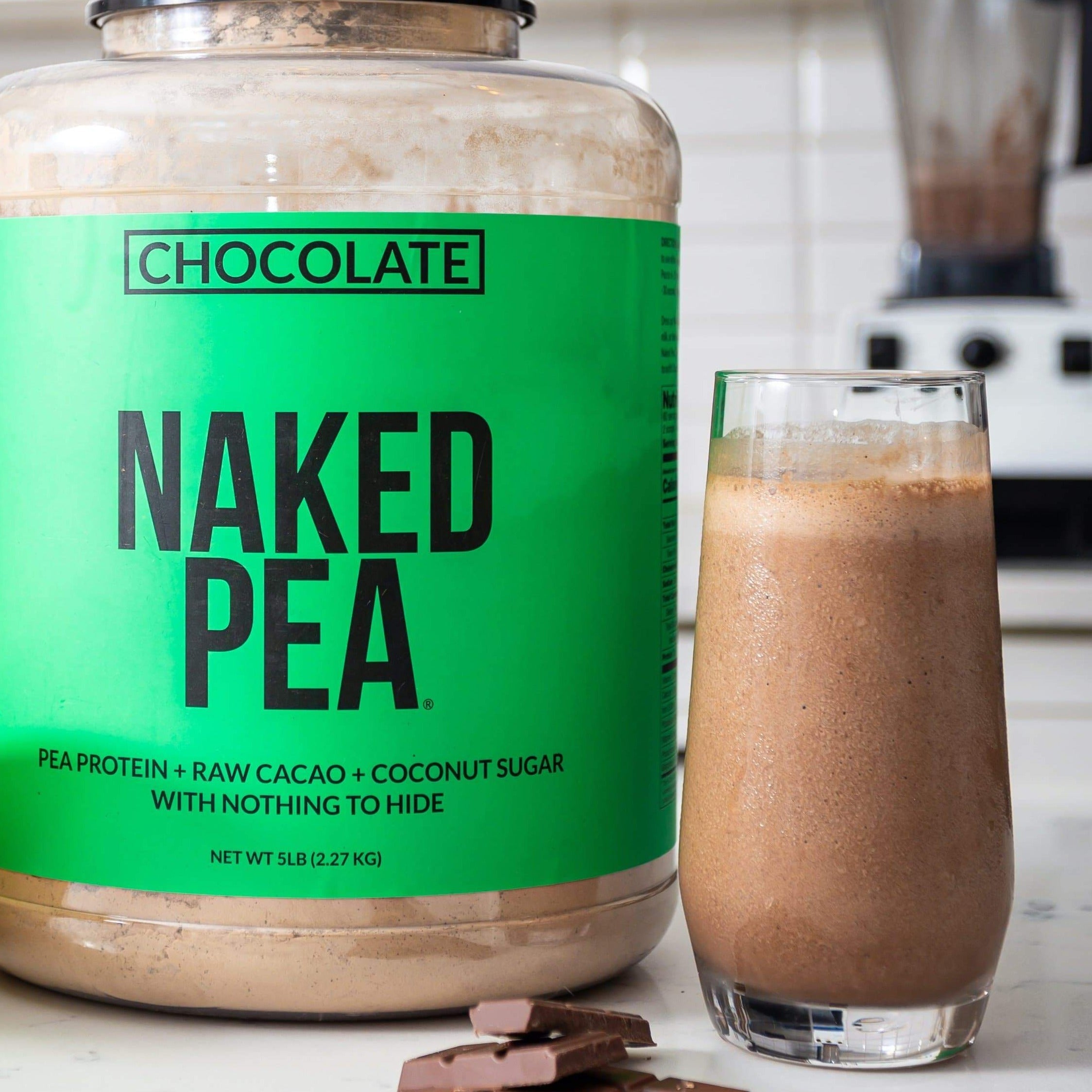 Chocolate Pea Protein Powder - Chocolate - Bulk Size Made for Shakes, Smoothies and Recipes