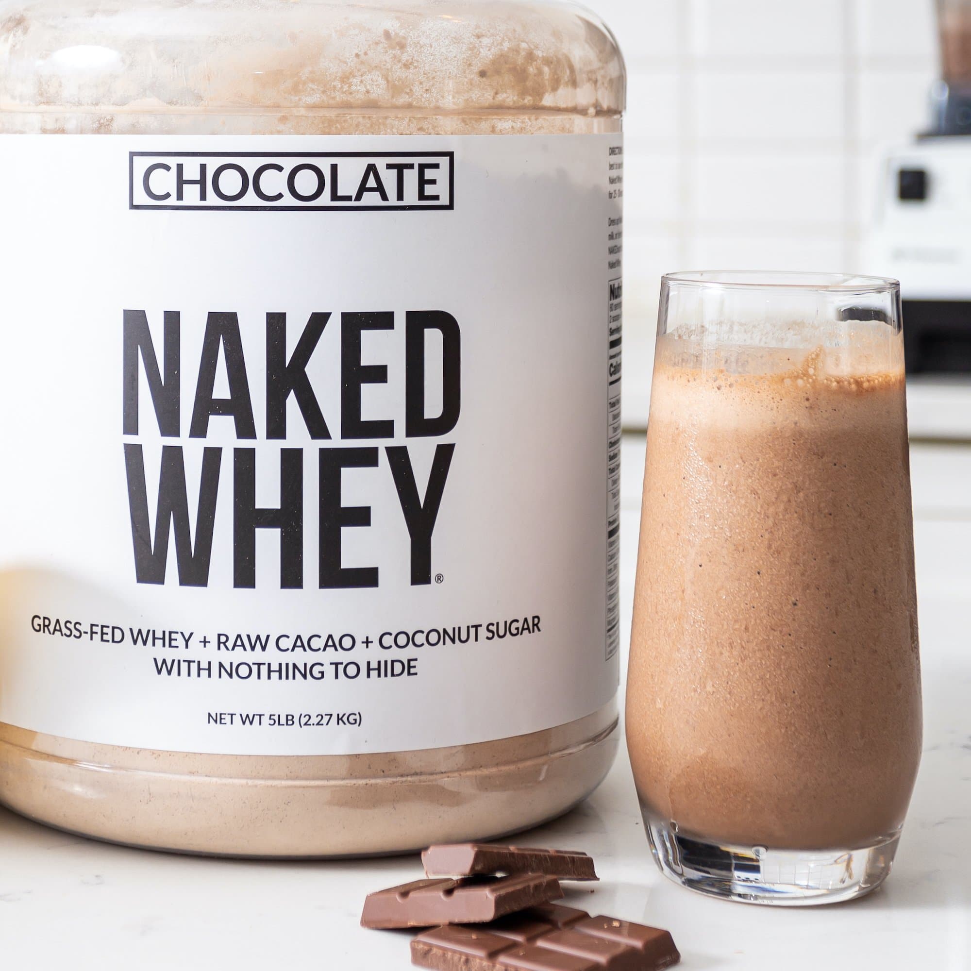 Chocolate Whey Protein Powder - Chocolate - Standard Size Made for Shakes, Smoothies and Recipes