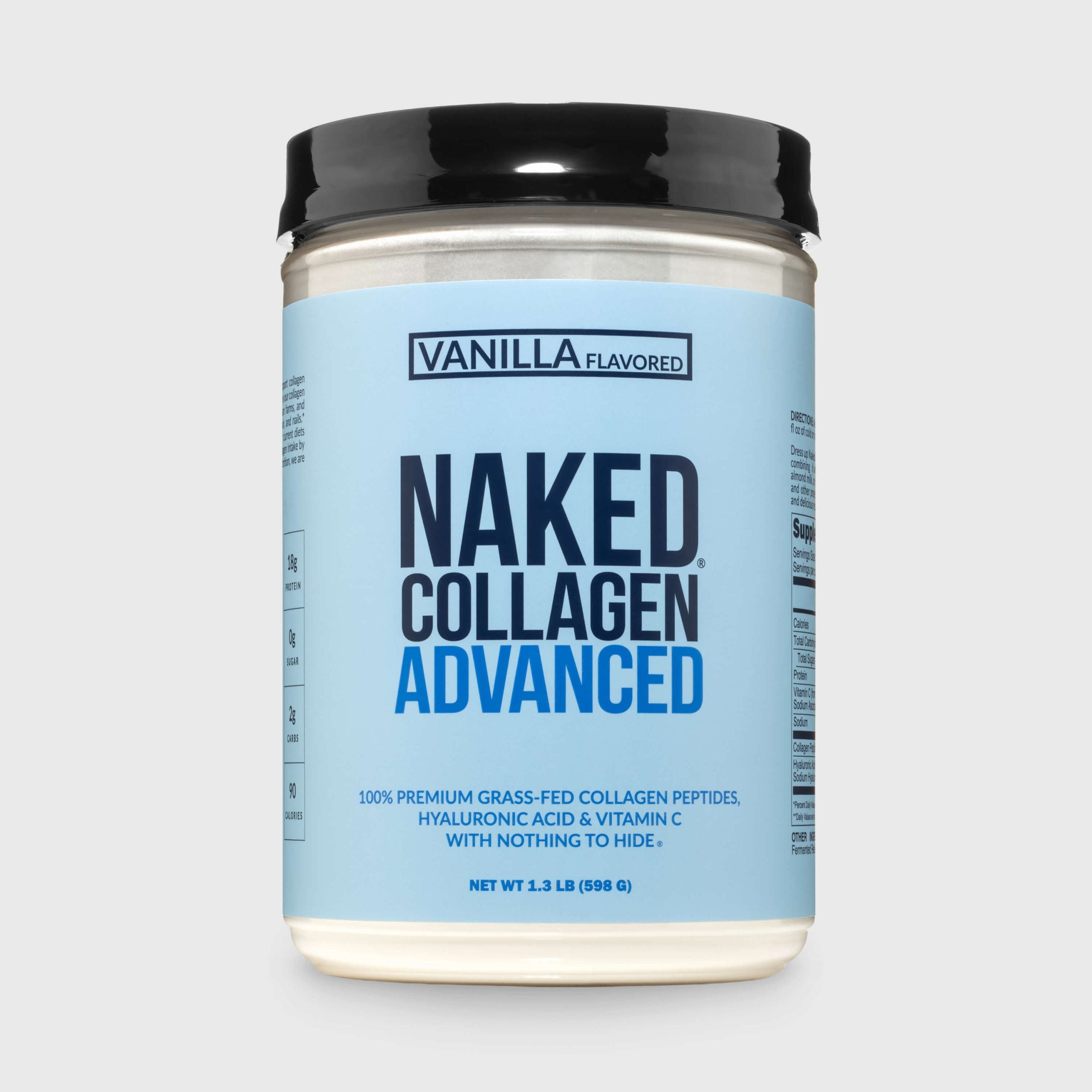 Vanilla Collagen Peptides with Hyaluronic Acid - Vanilla Advanced Collagen Peptides Made for Convenient Daily Collagen Use