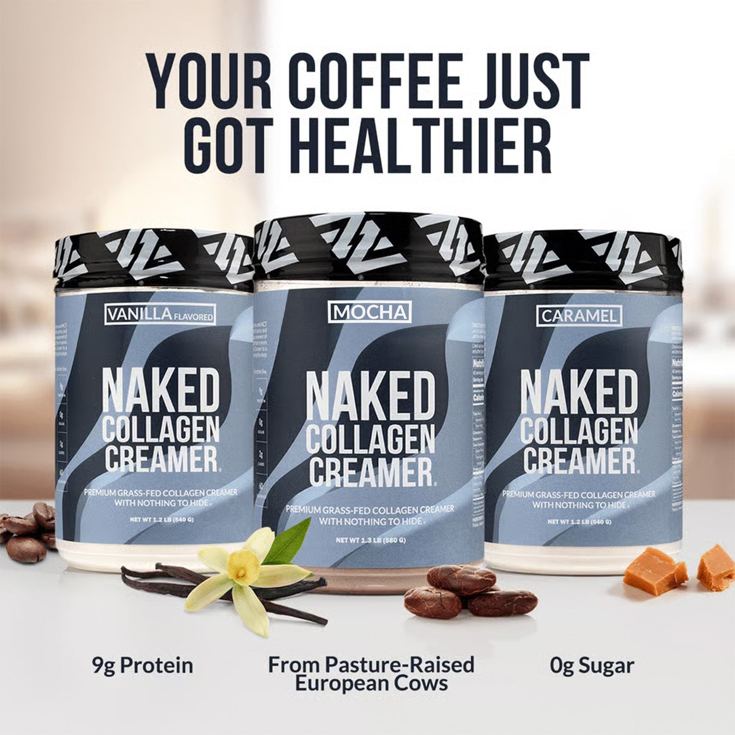 Mocha Coffee Creamer - Mocha Collagen Creamer Made for Quick Coffee - Based Protein Drinks