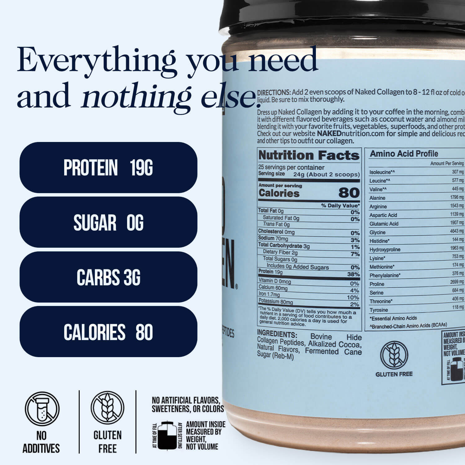 Chocolate Collagen Peptides Powder - Chocolate Collagen Peptides Made for Convenient Daily Collagen Use