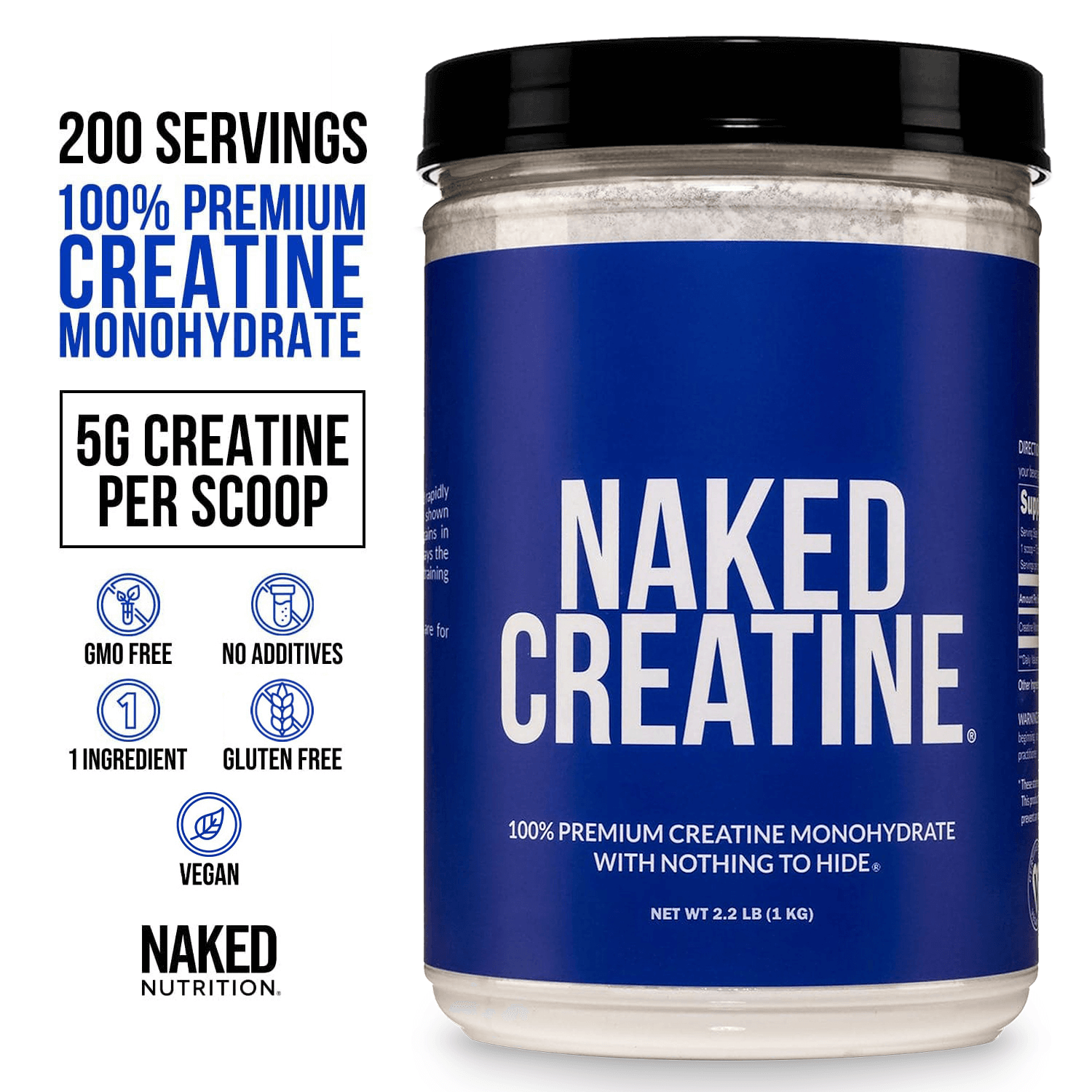 Creatine Monohydrate Powder - Unflavored - Value Size Made for Quick Mixing Around Workouts