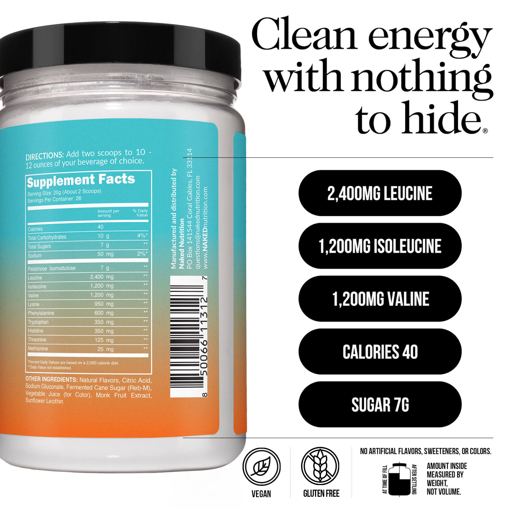 Mango Essential Amino Acids Supplement - Mango EAA Made for Quick Mixing Around Workouts
