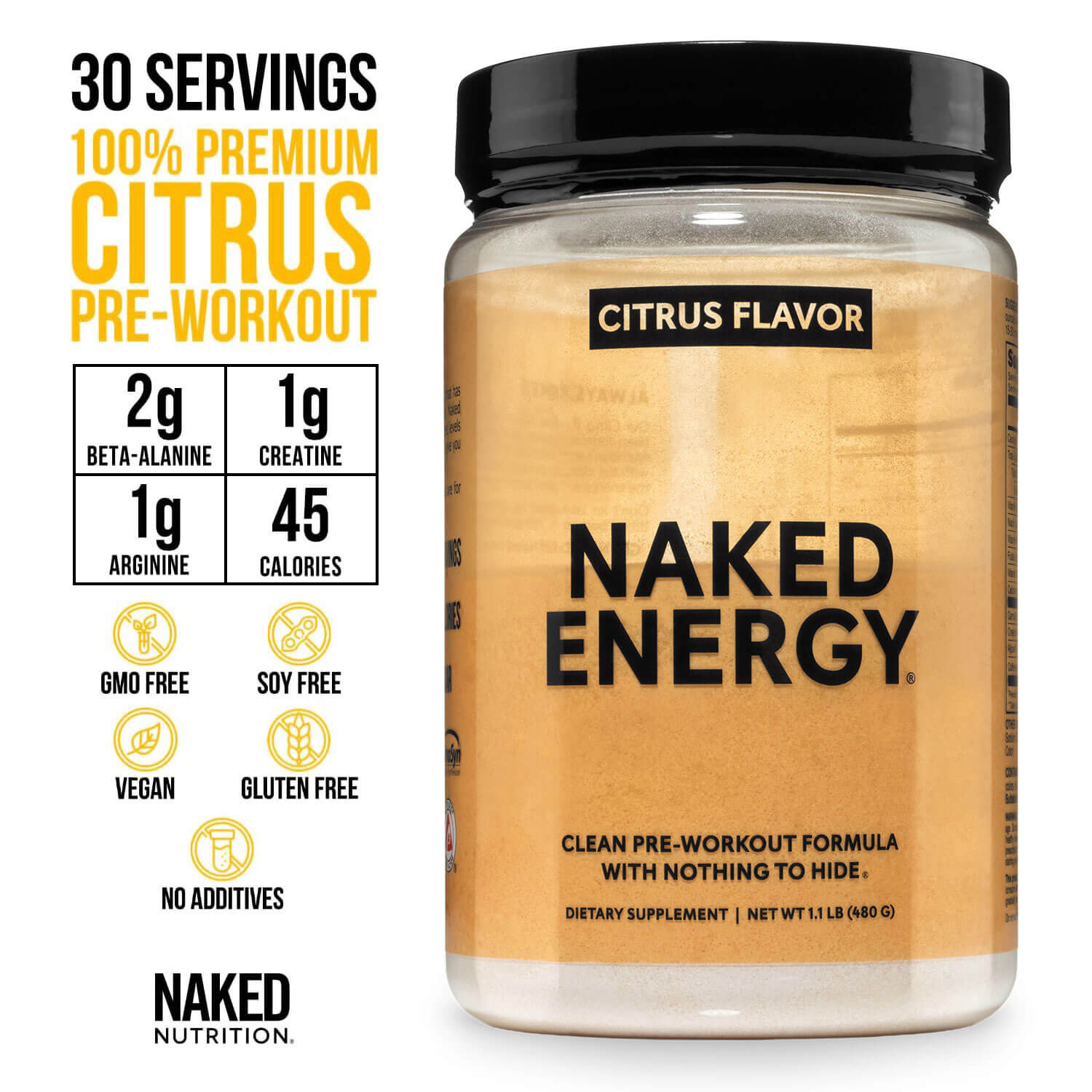 Citrus Pre Workout Supplement - Citrus Made for Quick Mixing Around Workouts