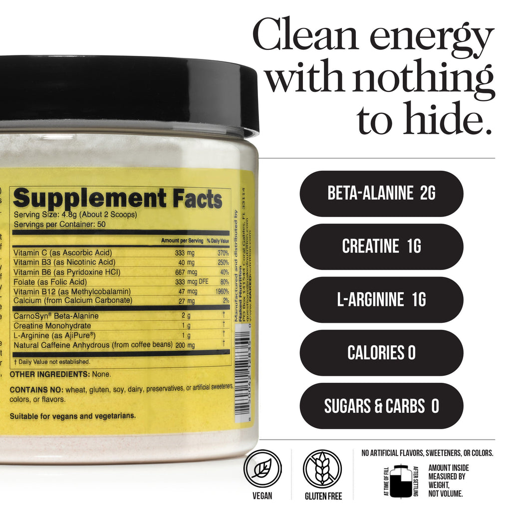 Pre Workout Supplement - Unflavored Made for Quick Mixing Around Workouts