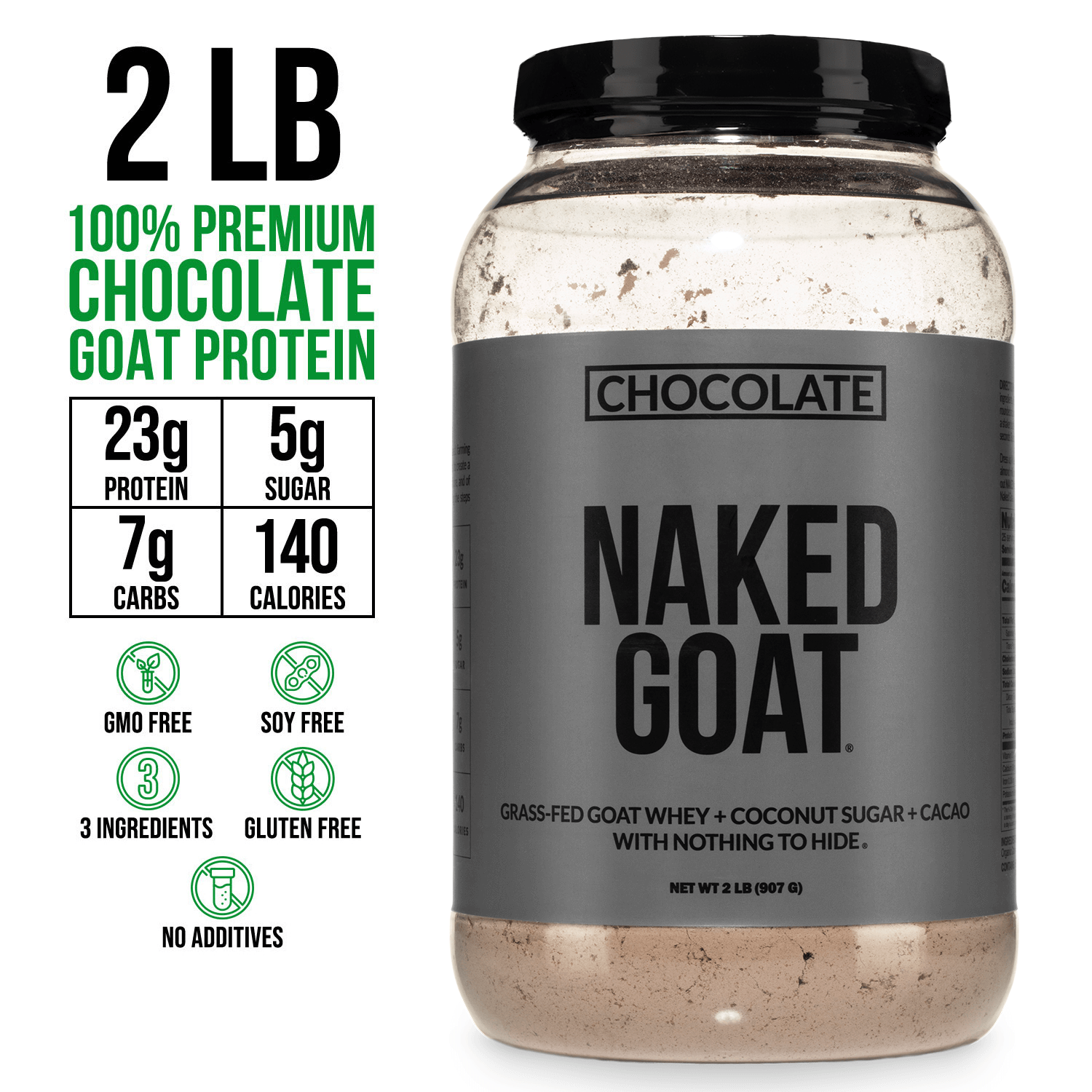 Chocolate Goat Whey Protein Powder - Chocolate Made for Shakes, Smoothies and Recipes