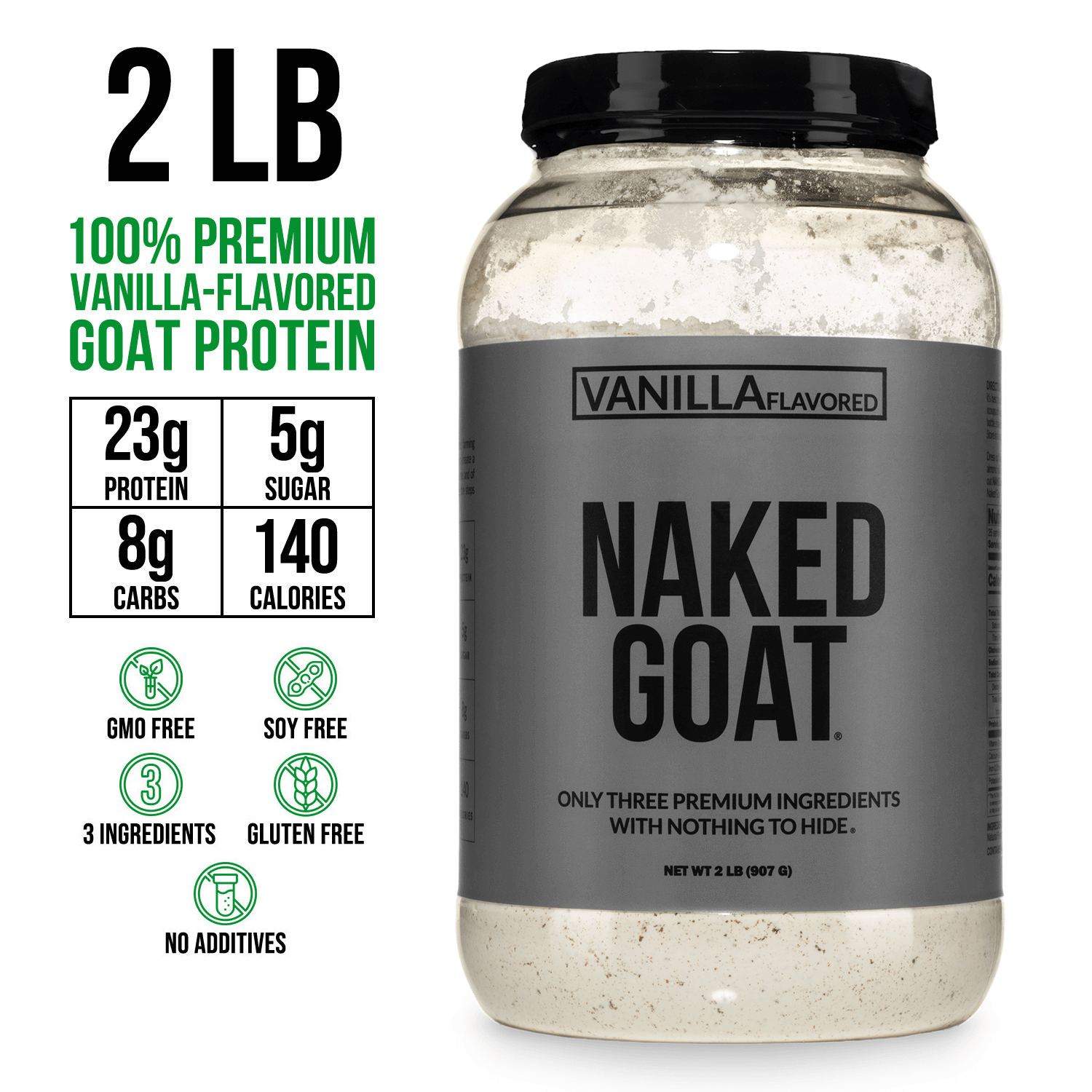 Vanilla Goat Whey Protein Powder - Vanilla Made for Shakes, Smoothies and Recipes
