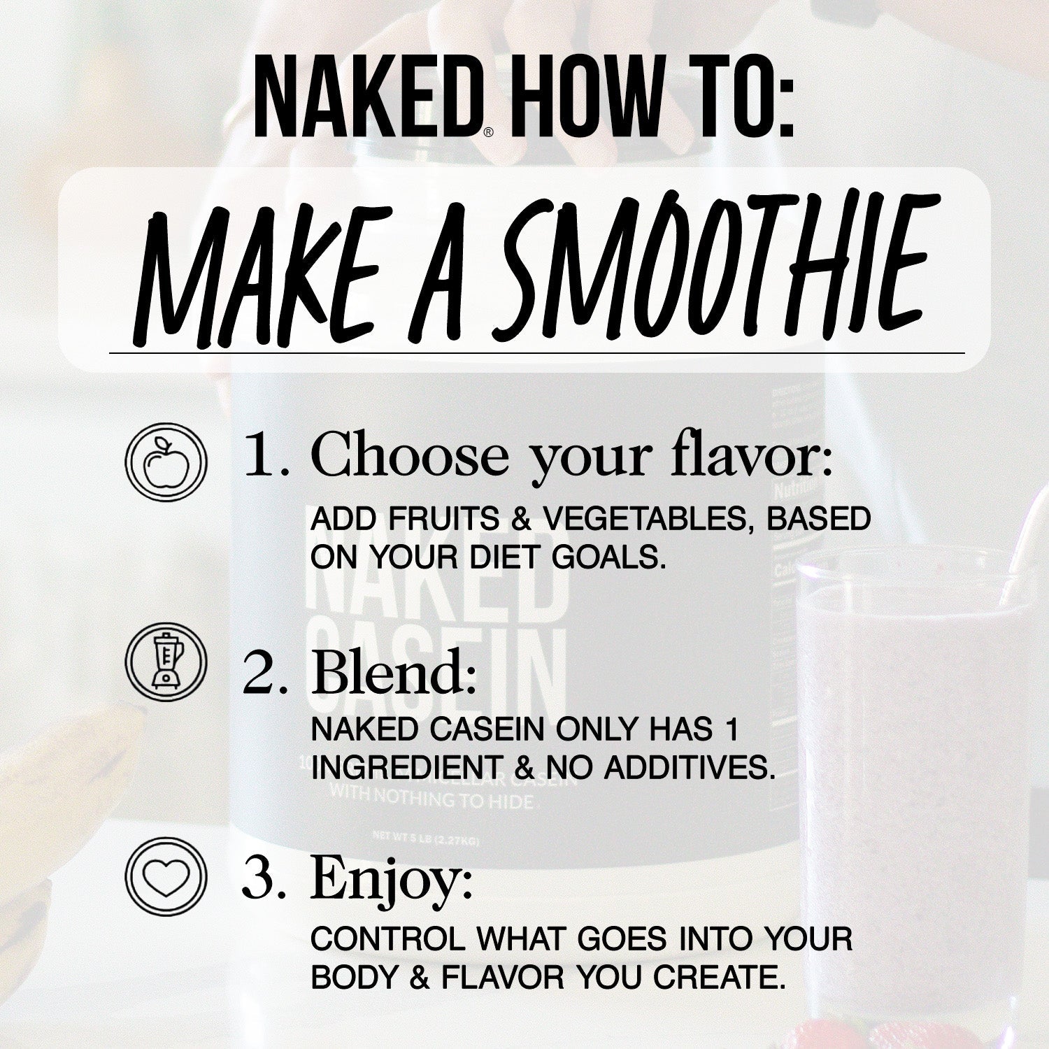 Vanilla Casein Protein Powder - Vanilla - Standard Size Made for Shakes, Smoothies and Recipes