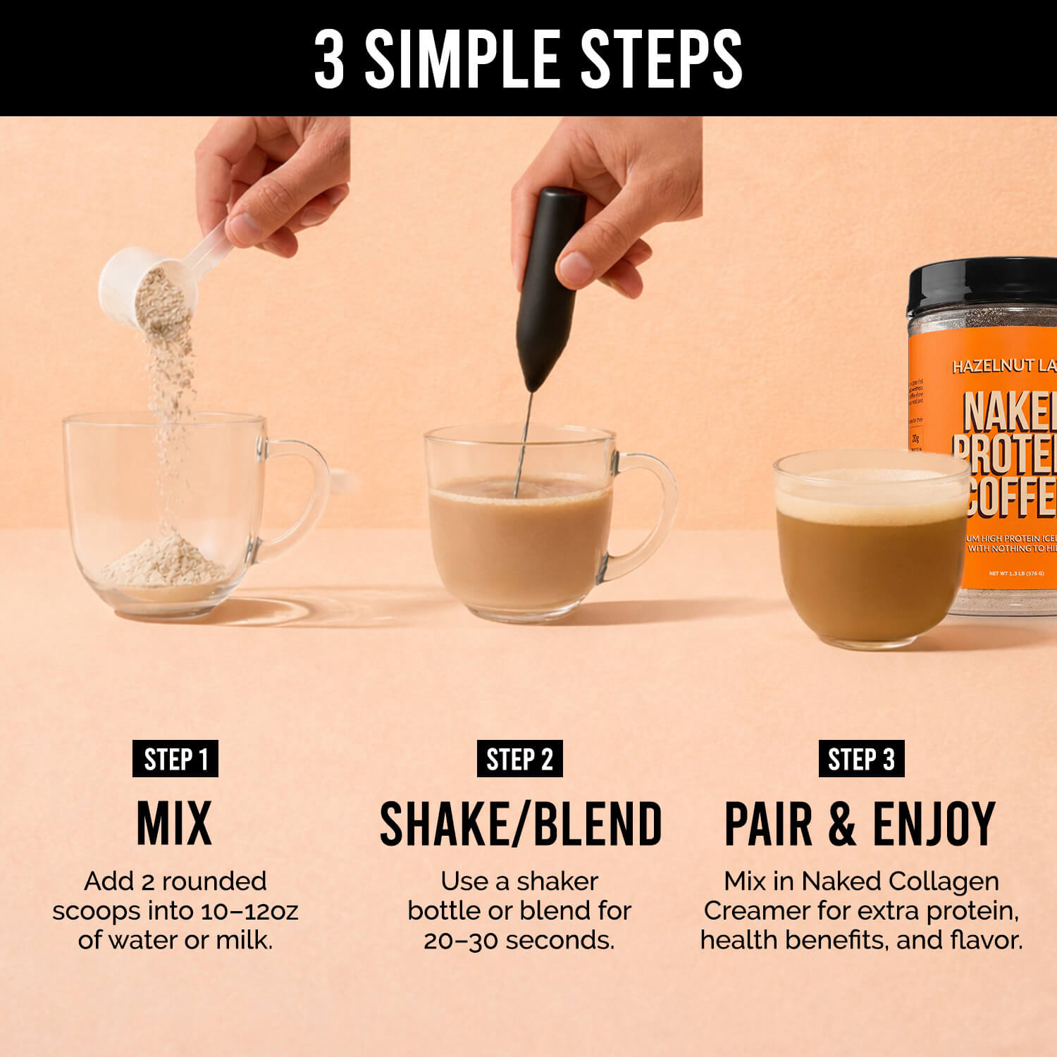 Hazelnut Latte Protein Iced Coffee - Hazelnut Latte Made for Quick Coffee - Based Protein Drinks