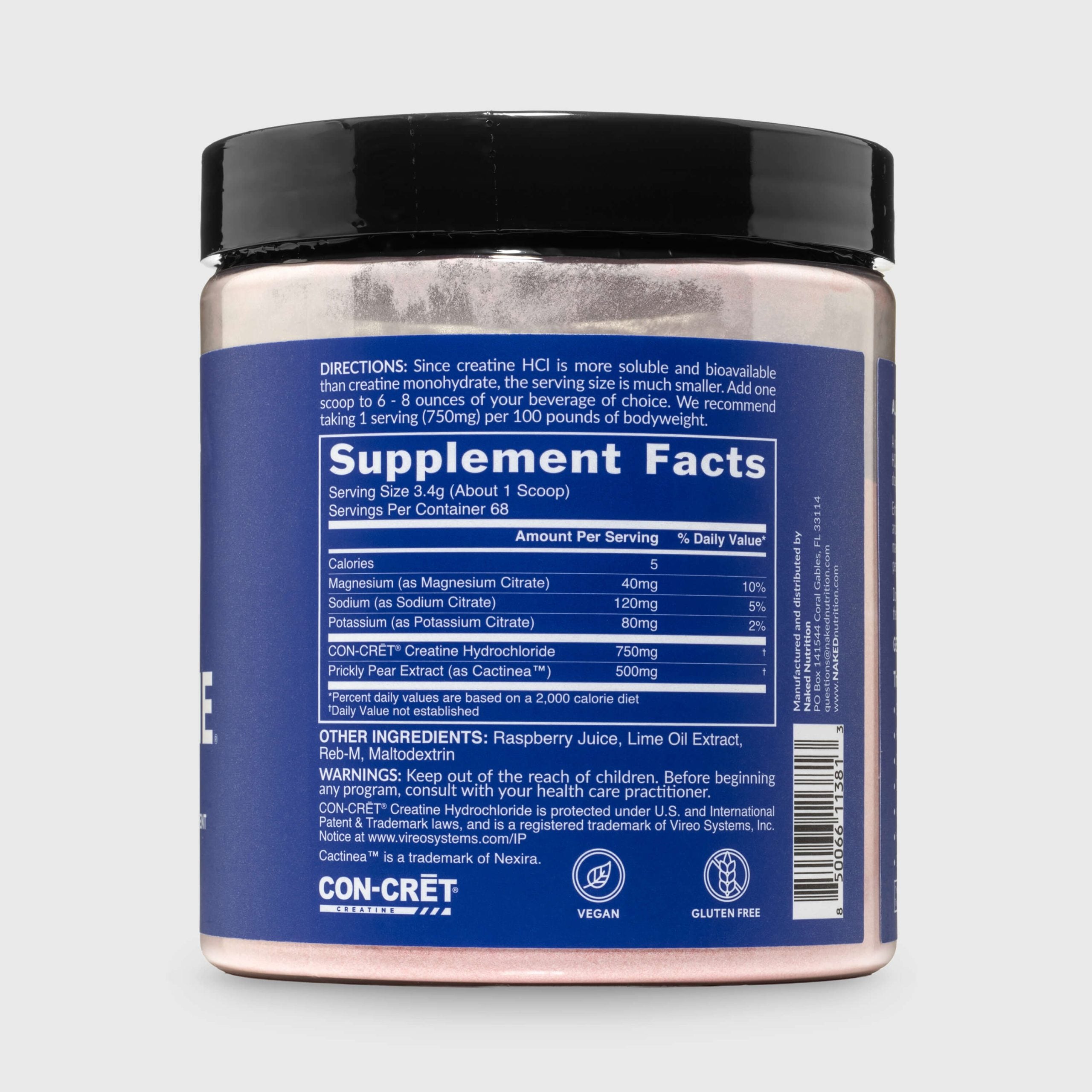 Raspberry Lime Creatine HCl Powder - Raspberry Lime Made for Quick Mixing Around Workouts