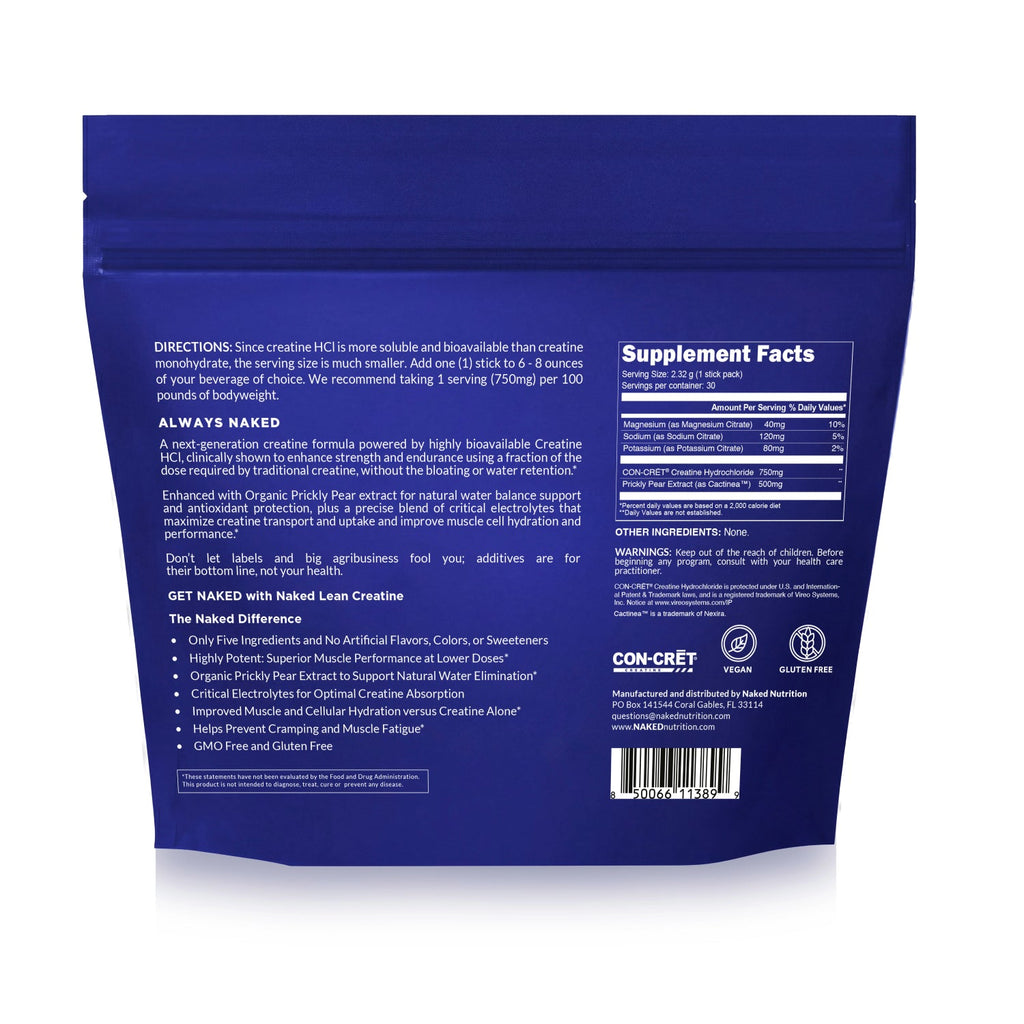 Creatine HCl Travel Packets - Stick Packs Made for Quick Mixing Around Workouts