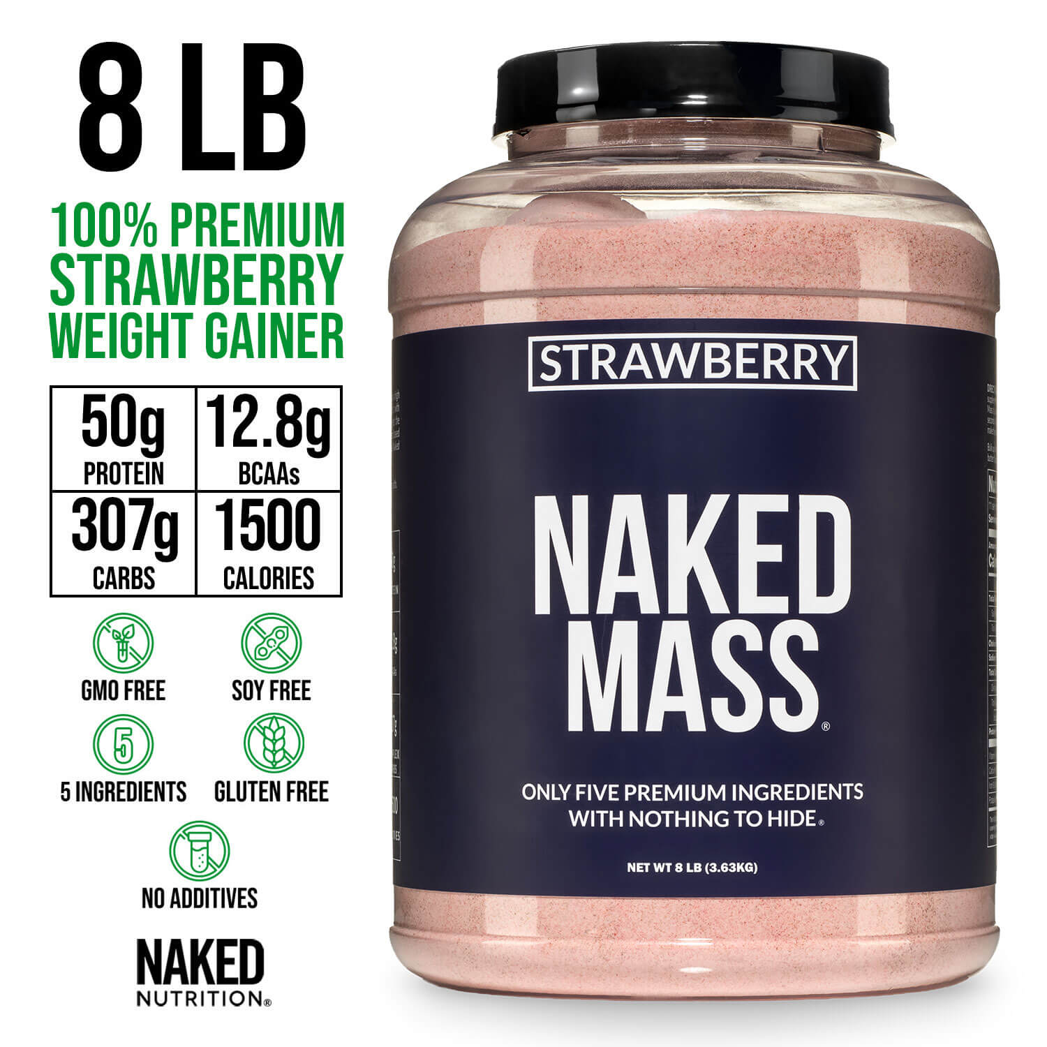 Strawberry Mass Gainer Protein Supplement - Strawberry for Straightforward High - Calorie Nutrition