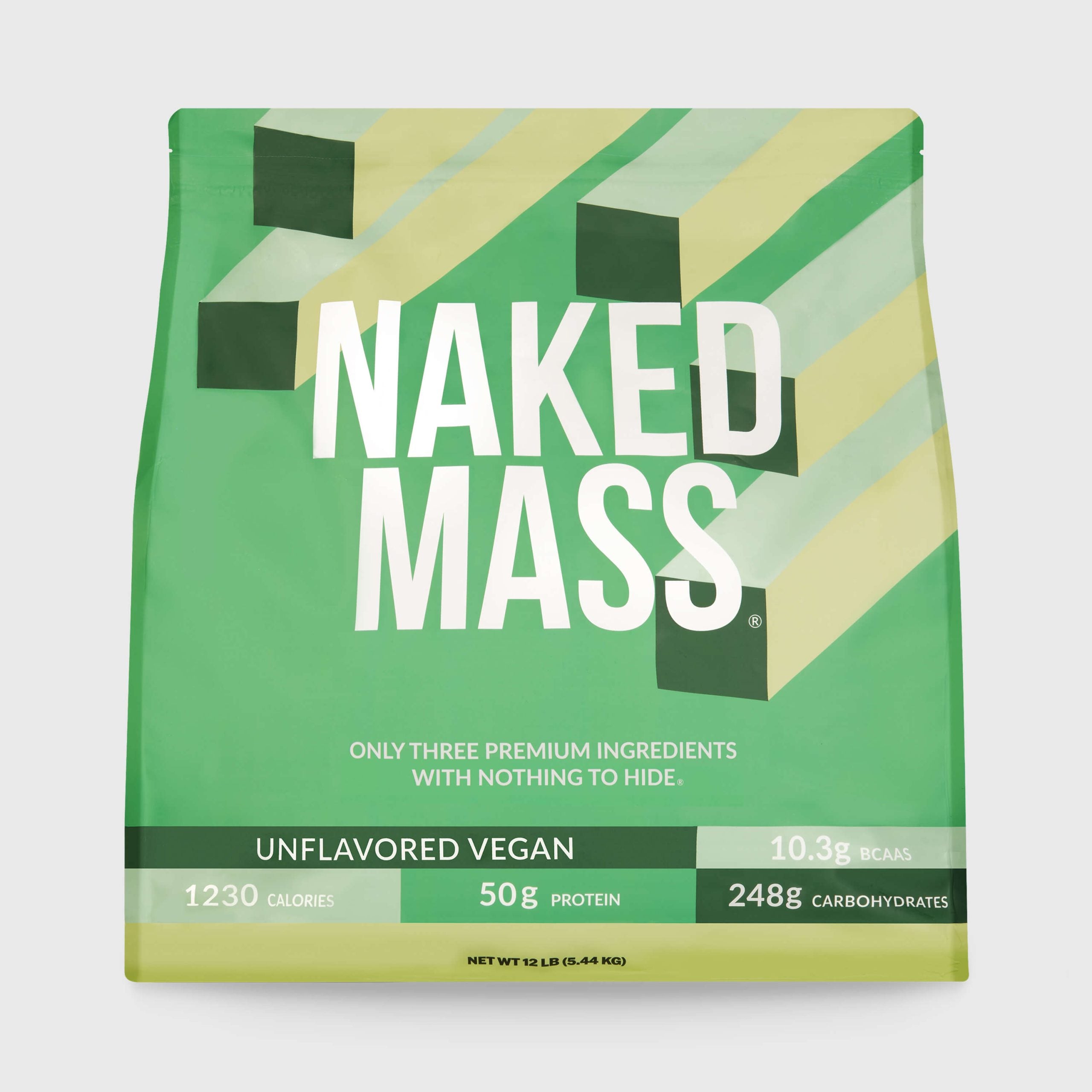 Vegan Mass Gainer Supplement - Unflavored (Vegan) 12LB for Straightforward High - Calorie Nutrition