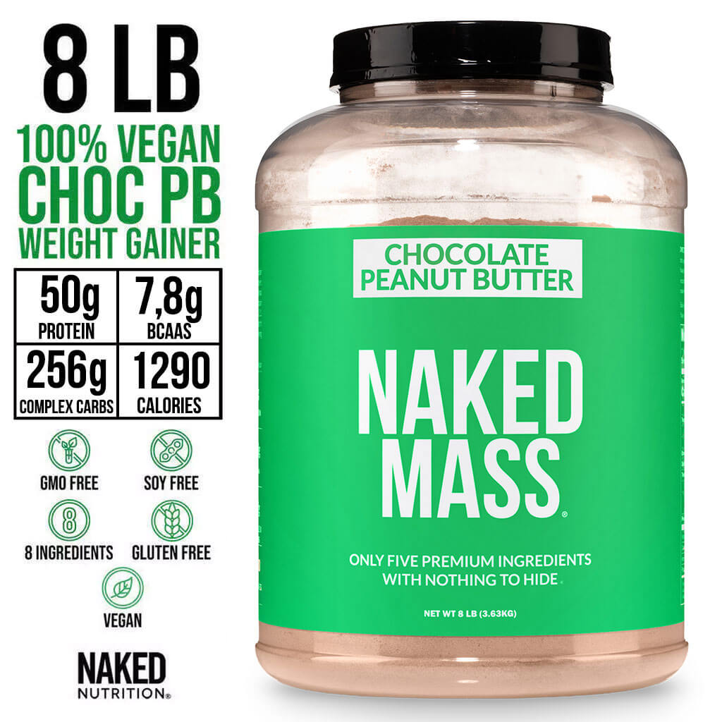 Chocolate Peanut Butter Vegan Mass Gainer Supplement - Chocolate PB (Vegan) for Straightforward High - Calorie Nutrition