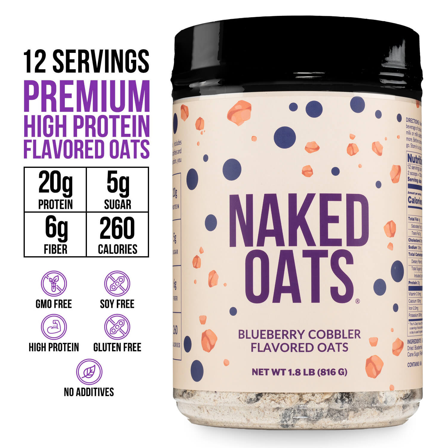 Blueberry Cobbler Protein Oats - Blueberry Cobbler for Simple Oatmeal and Breakfast Routines