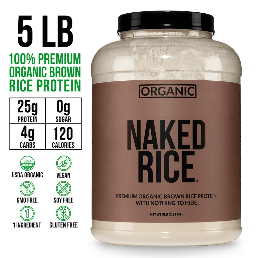 Organic Brown Rice Protein Powder - 5LB Unflavored Made for Shakes, Smoothies and Recipes