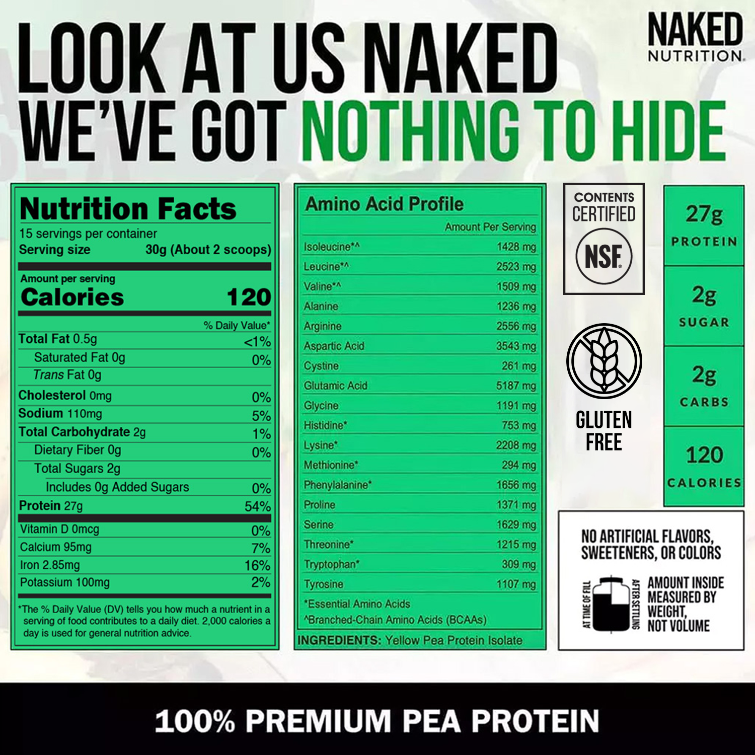 Pea Protein Powder 1lb - Unflavored Made for Shakes, Smoothies and Recipes