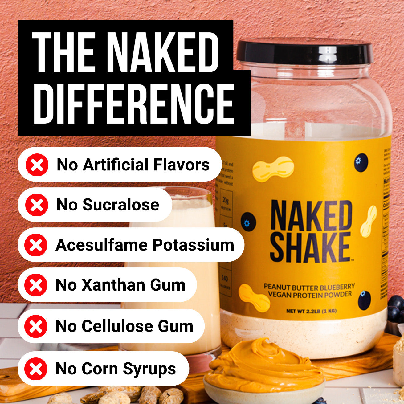 PB Blueberry Vegan Protein - PB Blueberry Made for Flexible Home or Travel Use