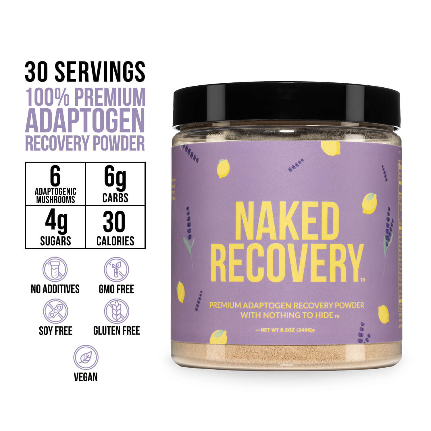 Mushroom Blend Supplement with Tart Cherry and Lemon Balm Made for Flexible Home or Travel Use