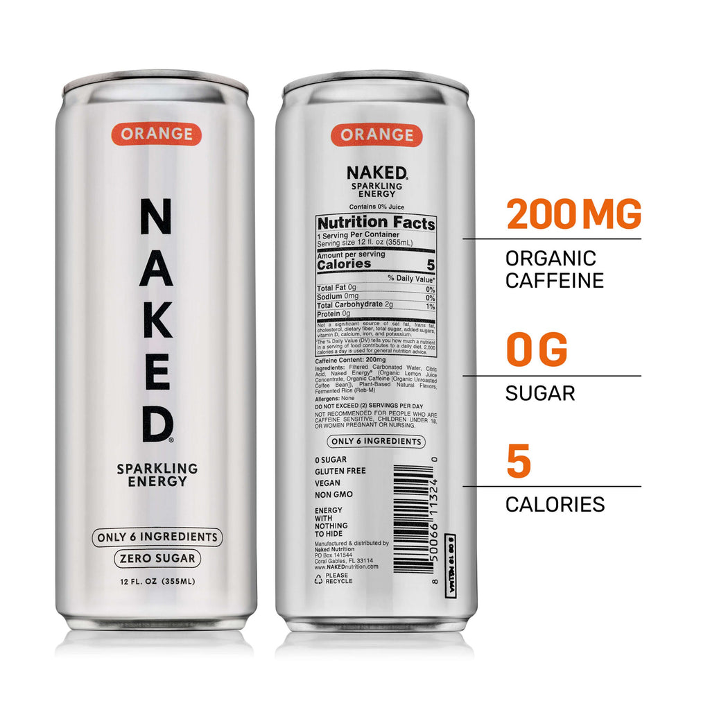 Orange Naked Sparkling Energy - Orange Made for Quick and Simple Drink Routines