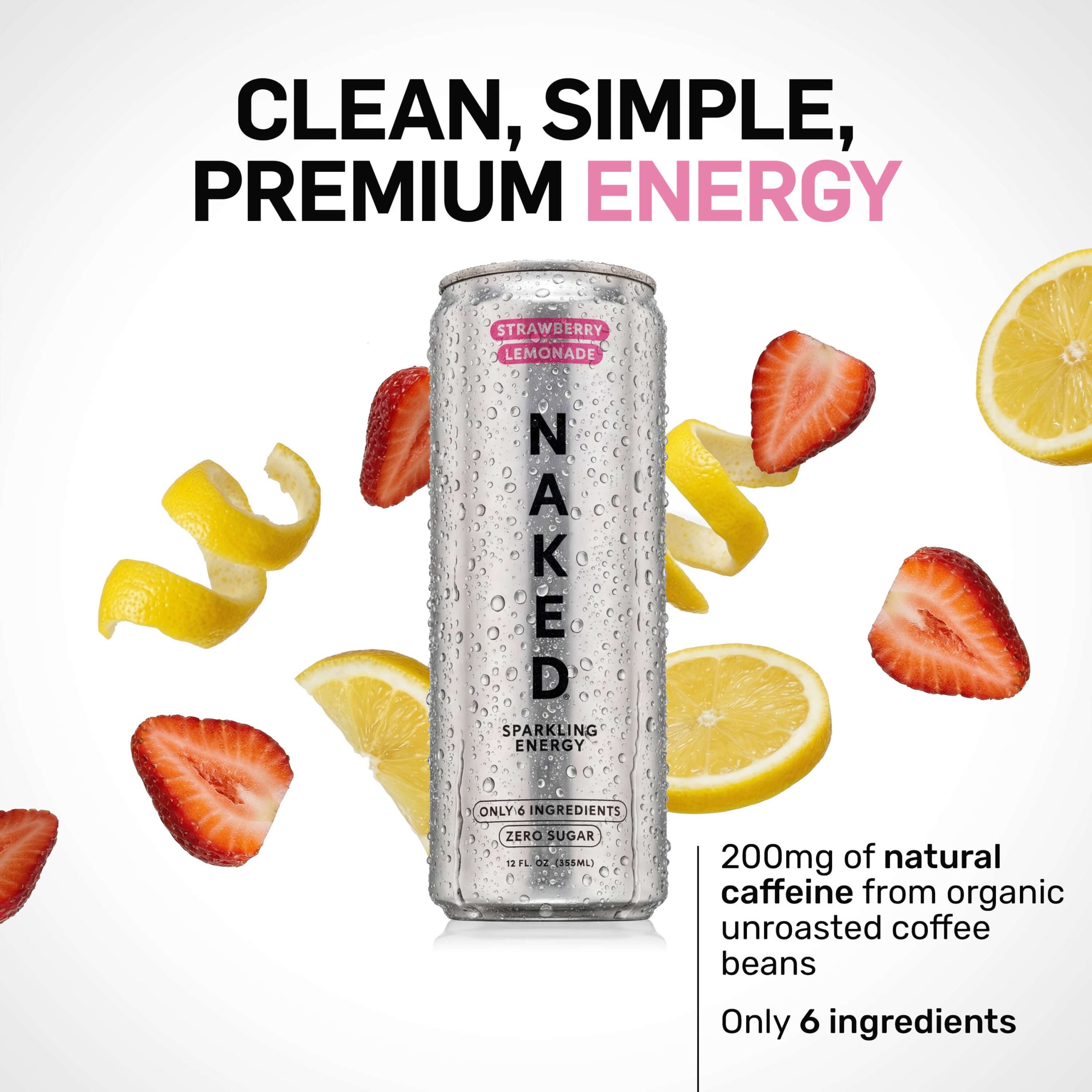 Strawberry Lemonade Naked Sparkling Energy - Strawberry Lemonade Made for Quick and Simple Drink Routines