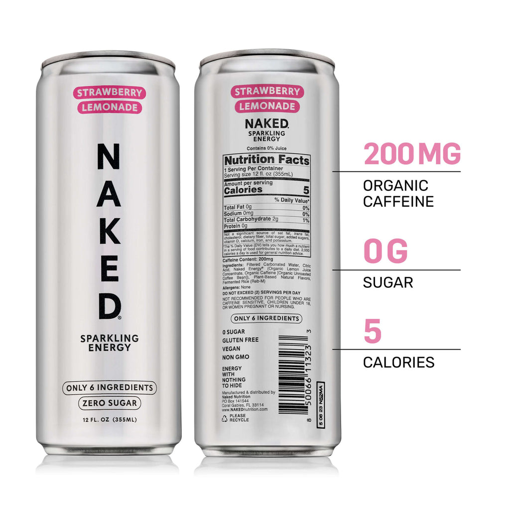 Strawberry Lemonade Naked Sparkling Energy - Strawberry Lemonade Made for Quick and Simple Drink Routines
