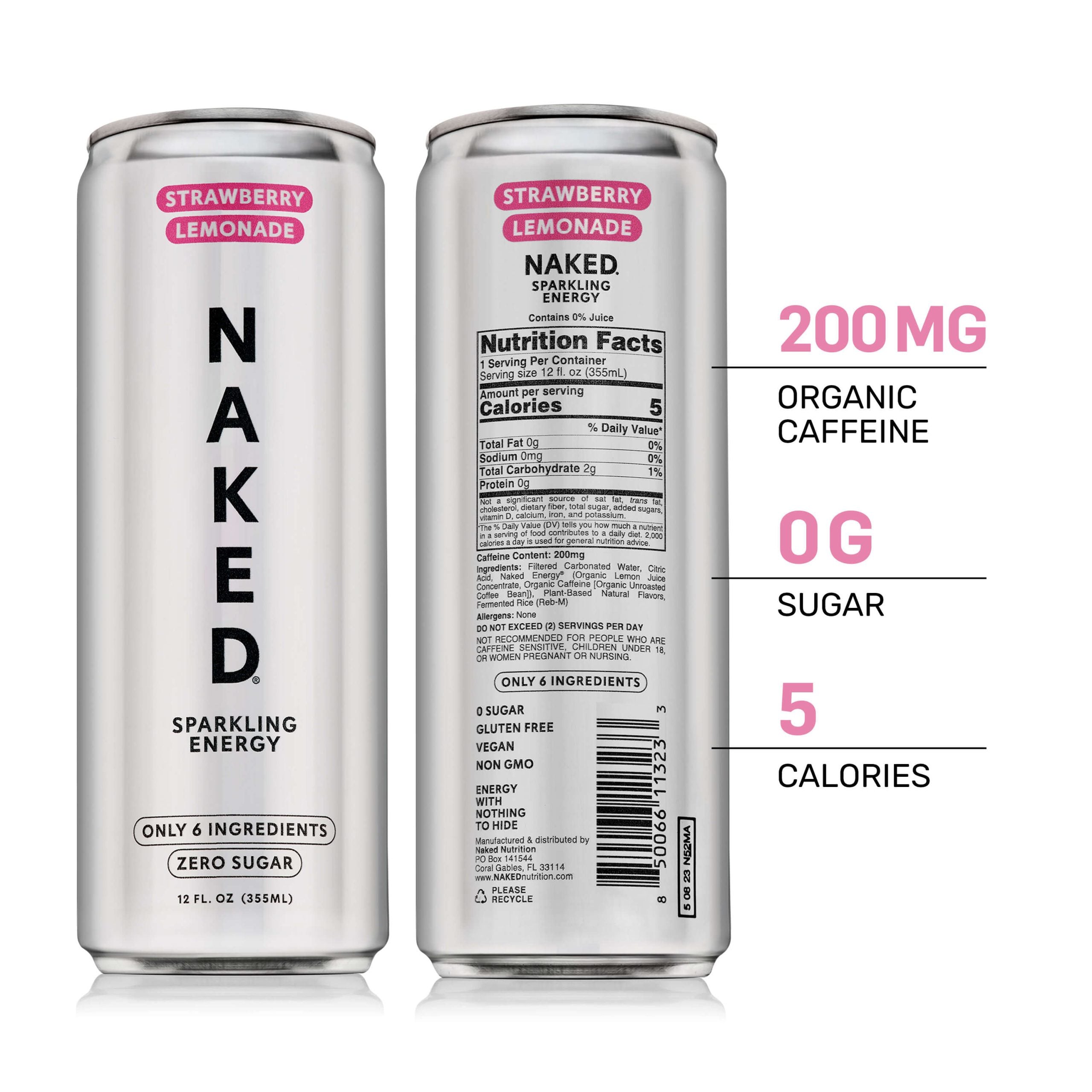 Strawberry Lemonade Naked Sparkling Energy - Strawberry Lemonade Made for Quick and Simple Drink Routines