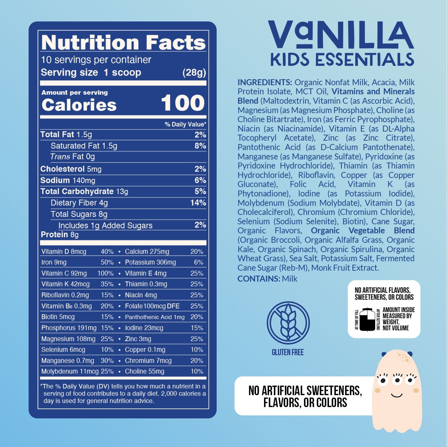 Kids Nutrition Shake - Vanilla Formula Made for Convenient At - Home Use