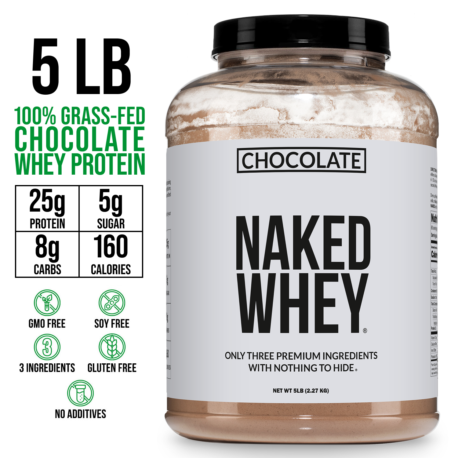 Chocolate Whey Protein Powder - Chocolate - Value Size Made for Shakes, Smoothies and Recipes