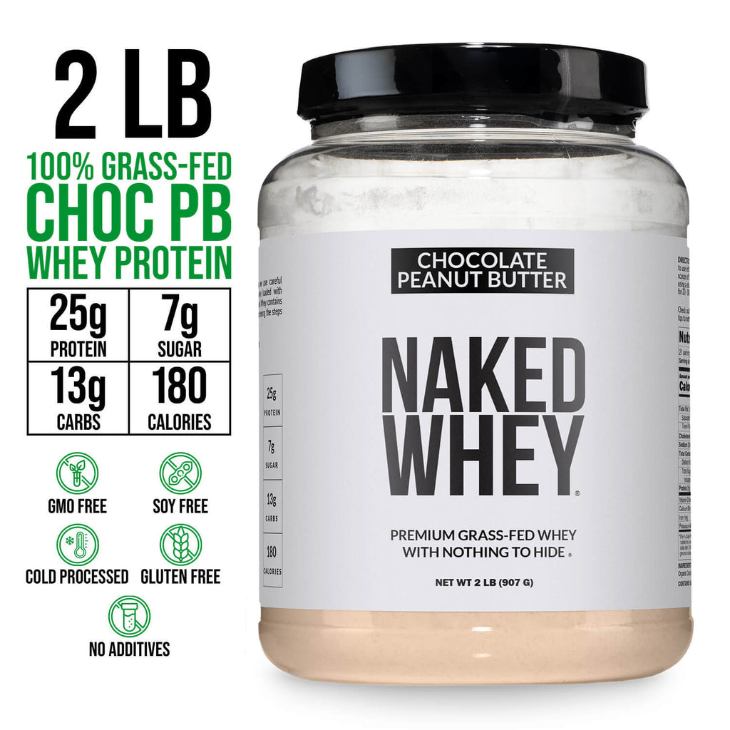 Chocolate Peanut Butter Whey Protein Powder 2LB - Chocolate PB Made for Shakes, Smoothies and Recipes