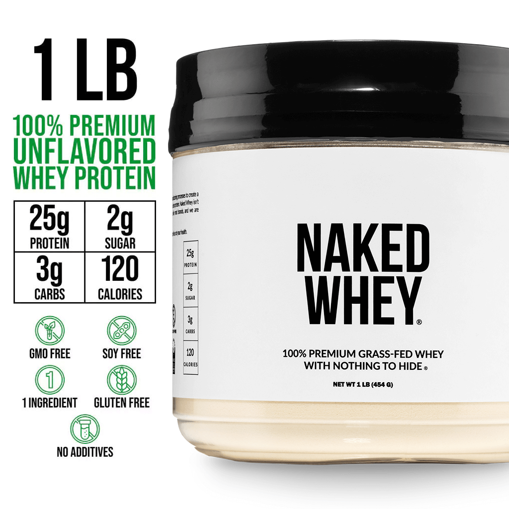 Grass Fed Whey Protein Powder - Unflavored - Compact Size Made for Shakes, Smoothies and Recipes