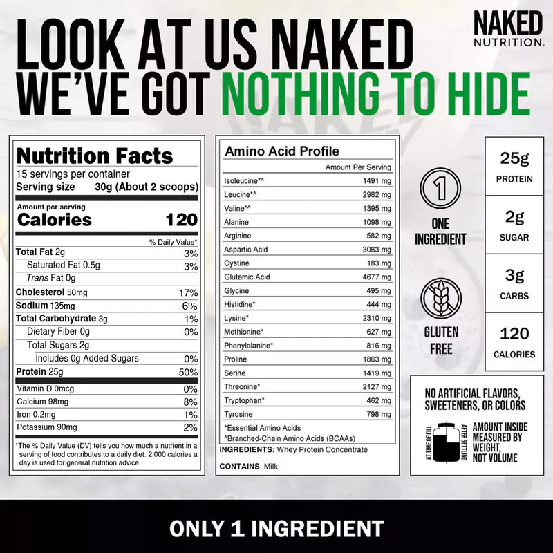 Grass Fed Whey Protein Powder - Unflavored - Compact Size Made for Shakes, Smoothies and Recipes