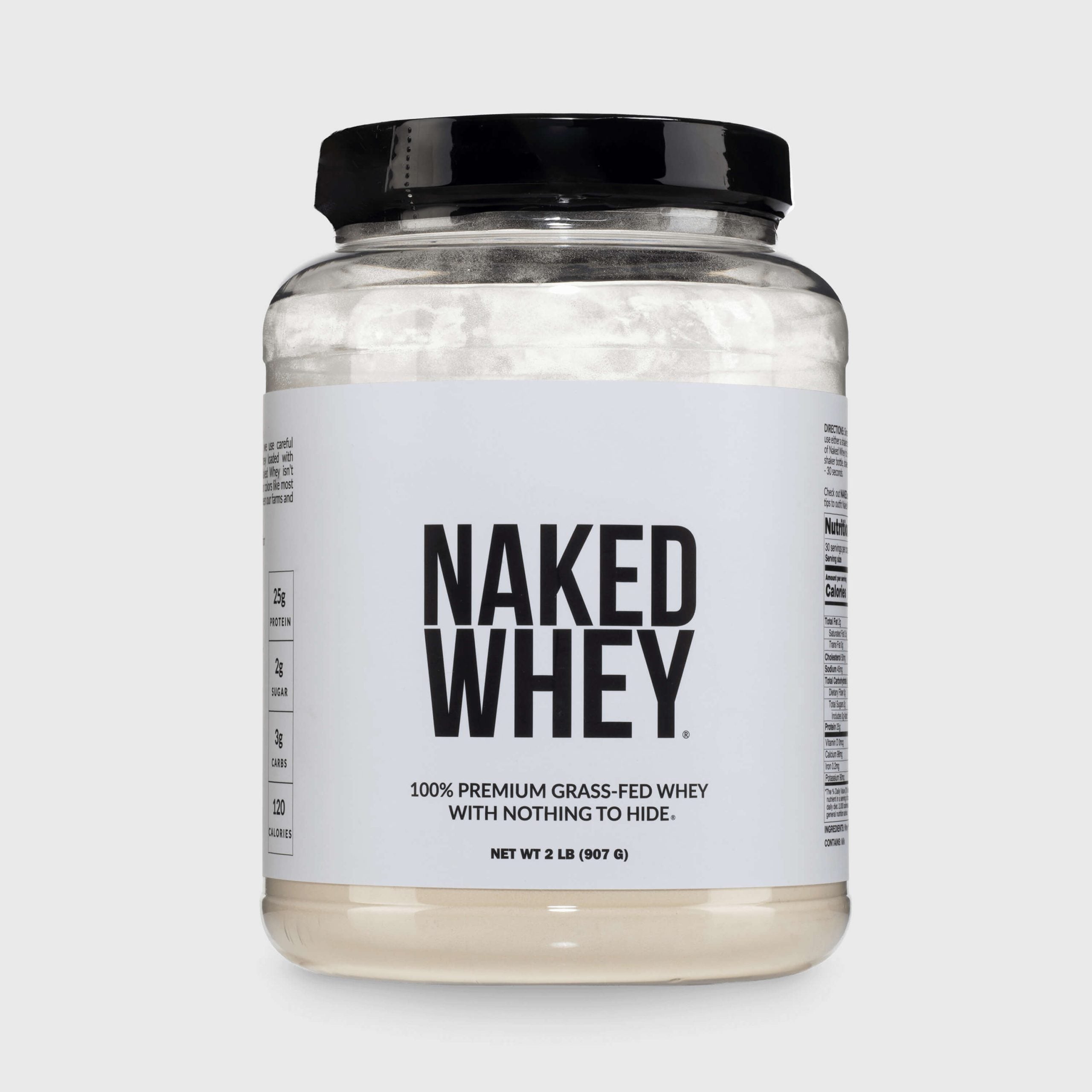 Grass Fed Whey Protein Powder - Unflavored - Standard Size Made for Shakes, Smoothies and Recipes