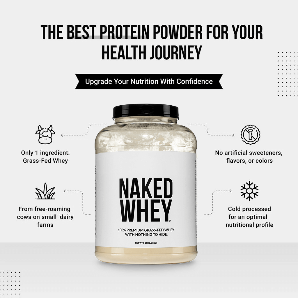 Grass Fed Whey Protein Powder - Unflavored - Bulk Size Made for Shakes, Smoothies and Recipes