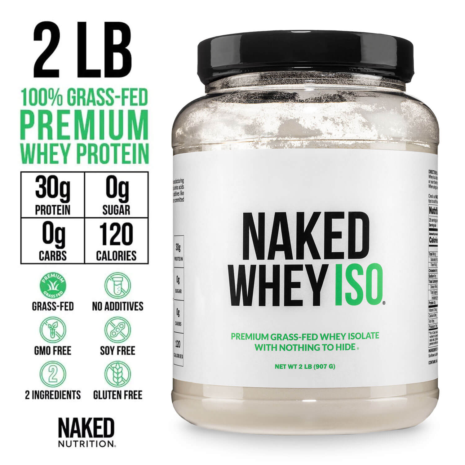 Grass Fed Whey Isolate Protein Powder - Unflavored Made for Shakes, Smoothies and Recipes