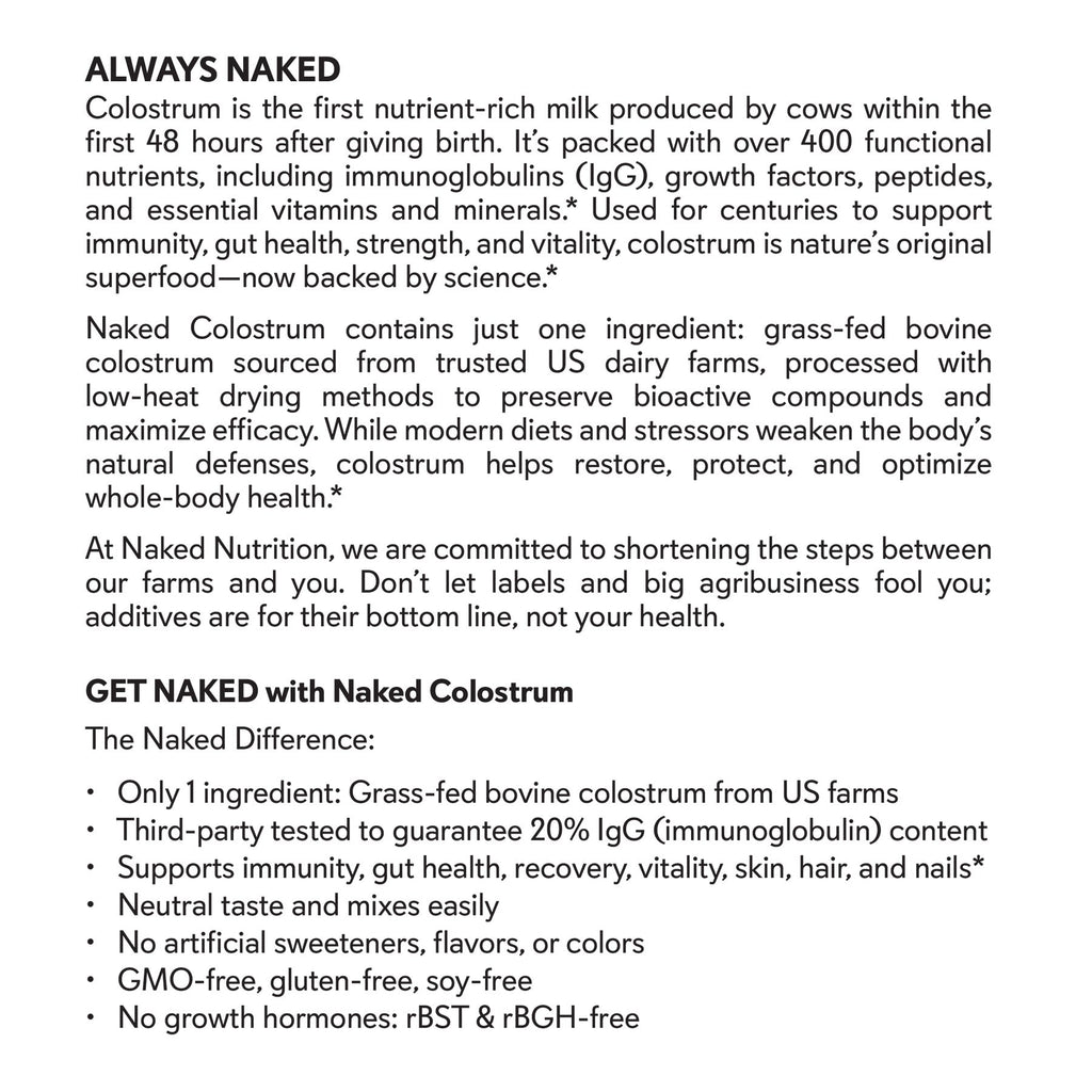 Grass - Fed Colostrum Powder - Colostrum Powder Made for Convenient Daily Collagen Use