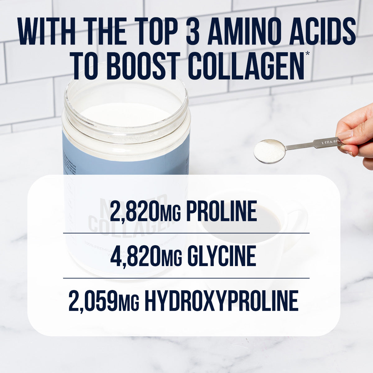 Collagen Peptides with Hyaluronic Acid - Advanced Collagen Peptides Made for Convenient Daily Collagen Use