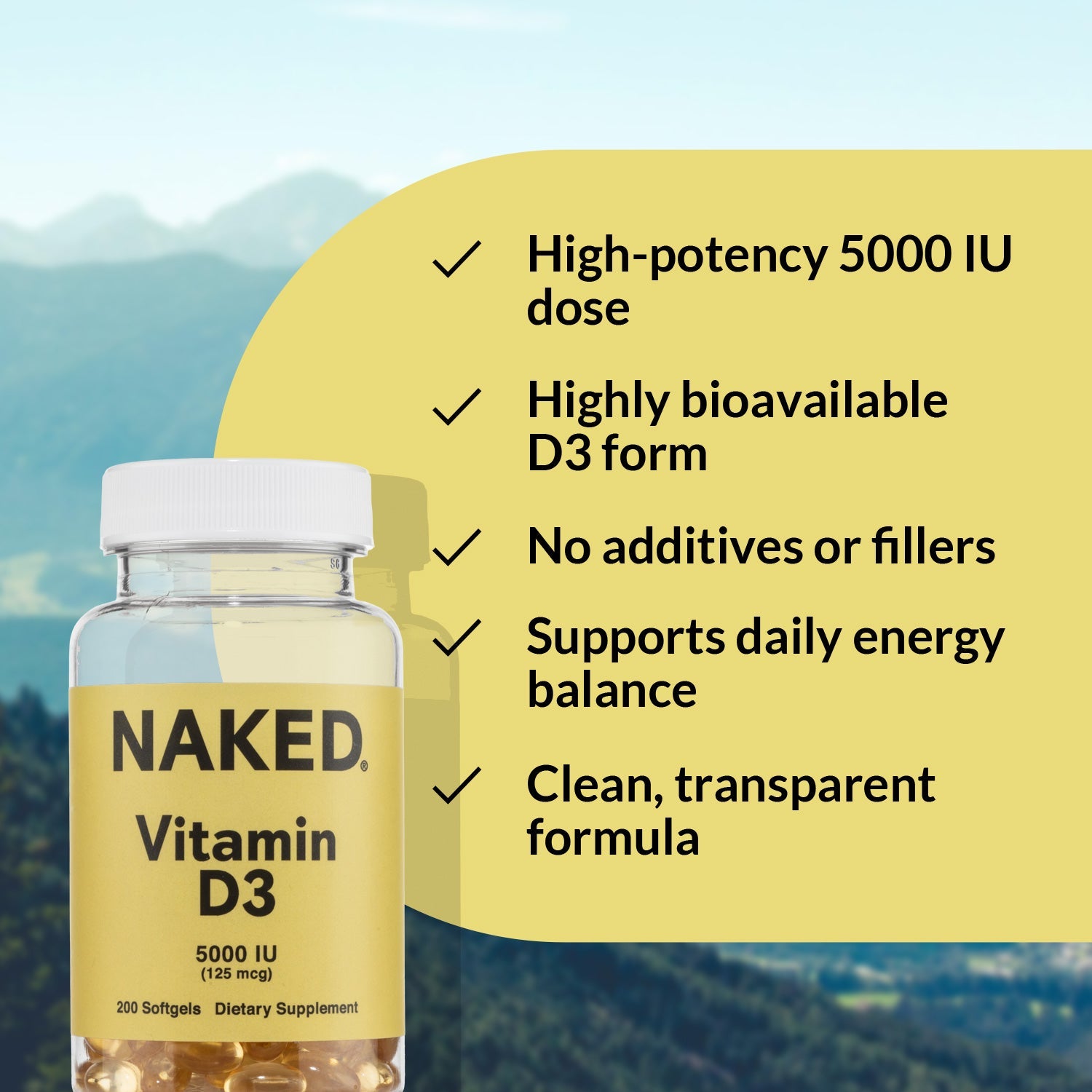 Daily Vitamin D3 Supplement - Vitamin D3 Made for Easy, Consistent Everyday Use