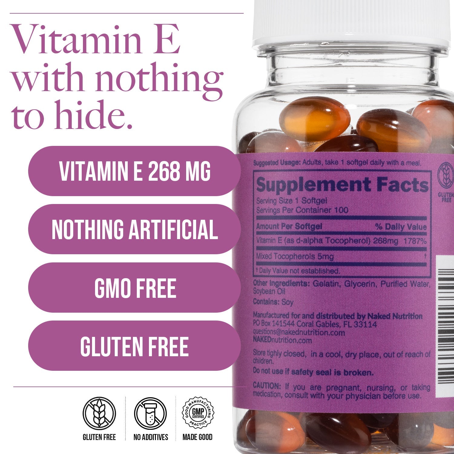 Daily Vitamin E Supplement - Vitamin E Made for Easy, Consistent Everyday Use