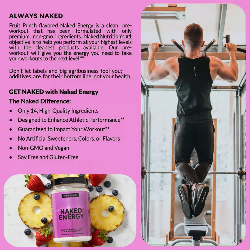 Fruit Punch Pre Workout Supplement - Fruit Punch Made for Quick Mixing Around Workouts
