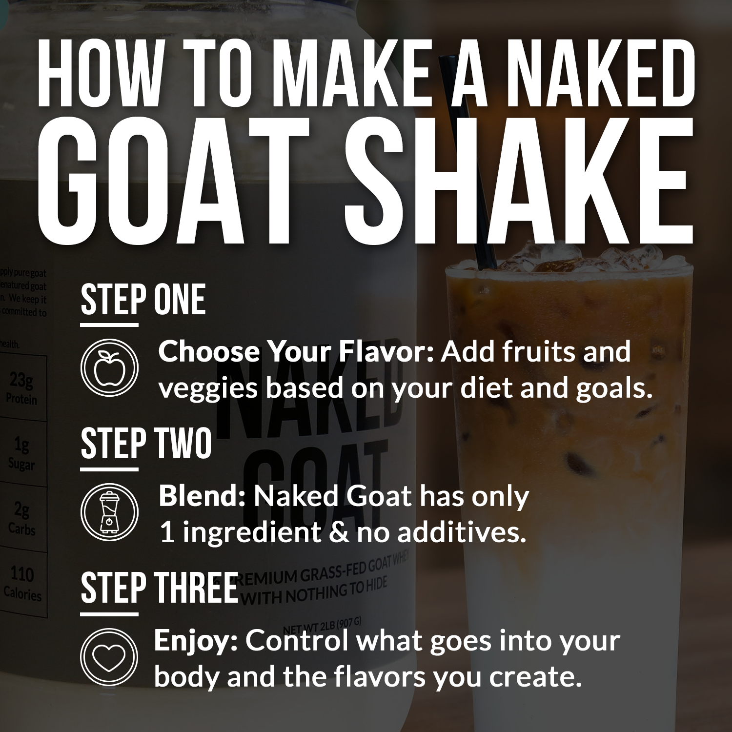 Vanilla Goat Whey Protein Powder - Vanilla Made for Shakes, Smoothies and Recipes