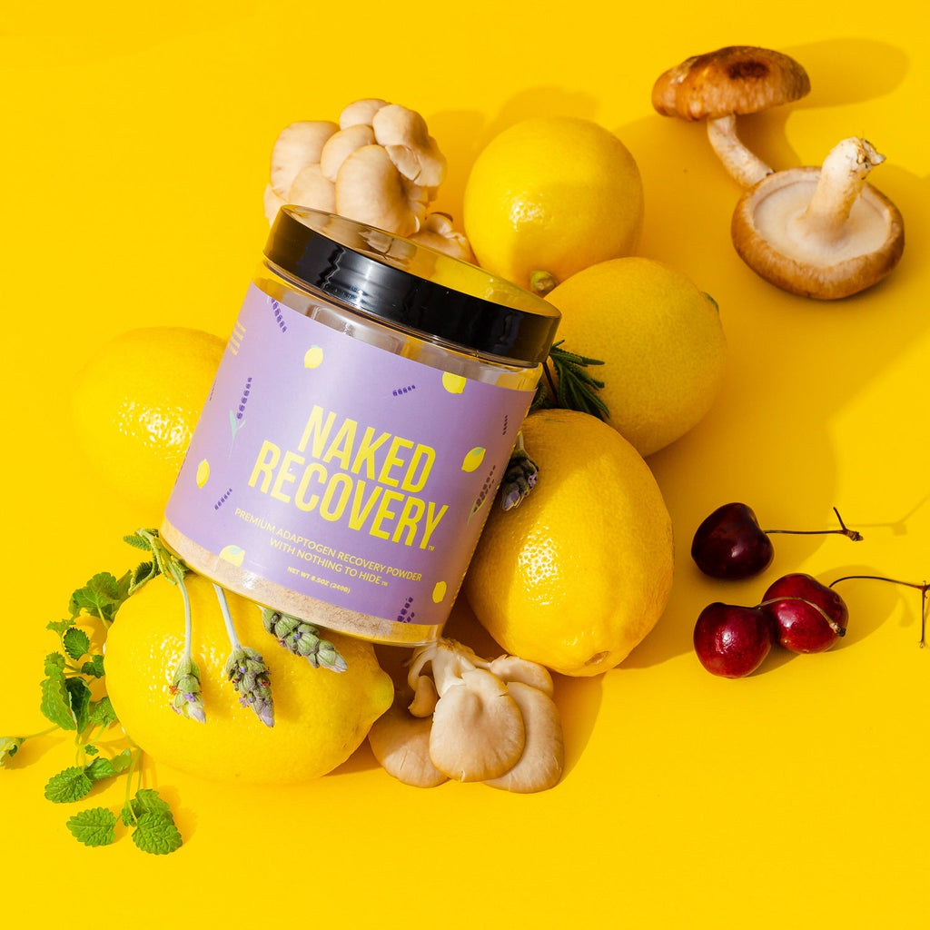 Mushroom Blend Supplement with Tart Cherry and Lemon Balm Made for Flexible Home or Travel Use