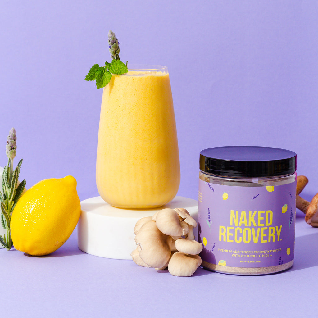 Mushroom Blend Supplement with Tart Cherry and Lemon Balm Made for Flexible Home or Travel Use